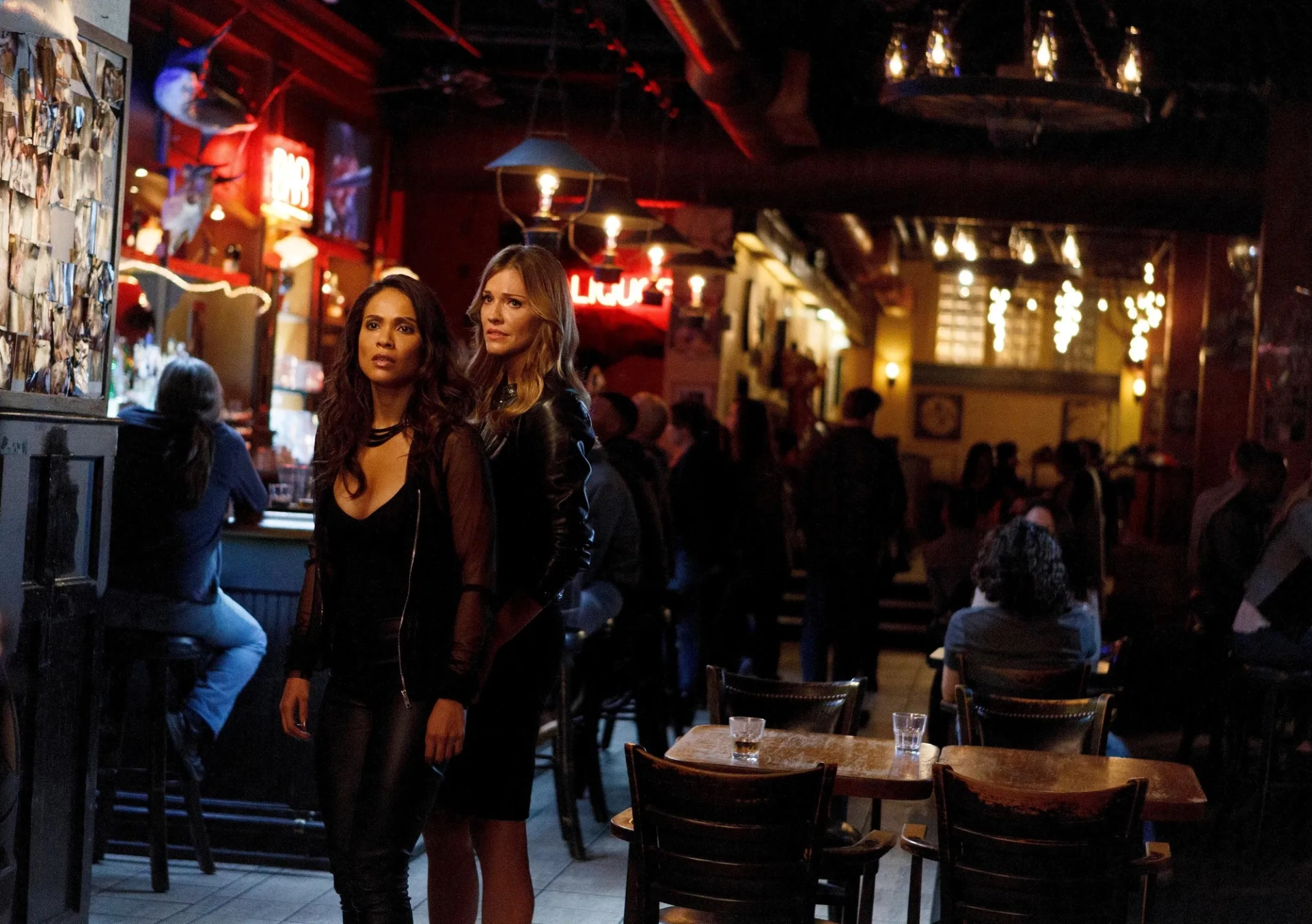 Tricia Helfer and Lesley-Ann Brandt in Lucifer (2016)