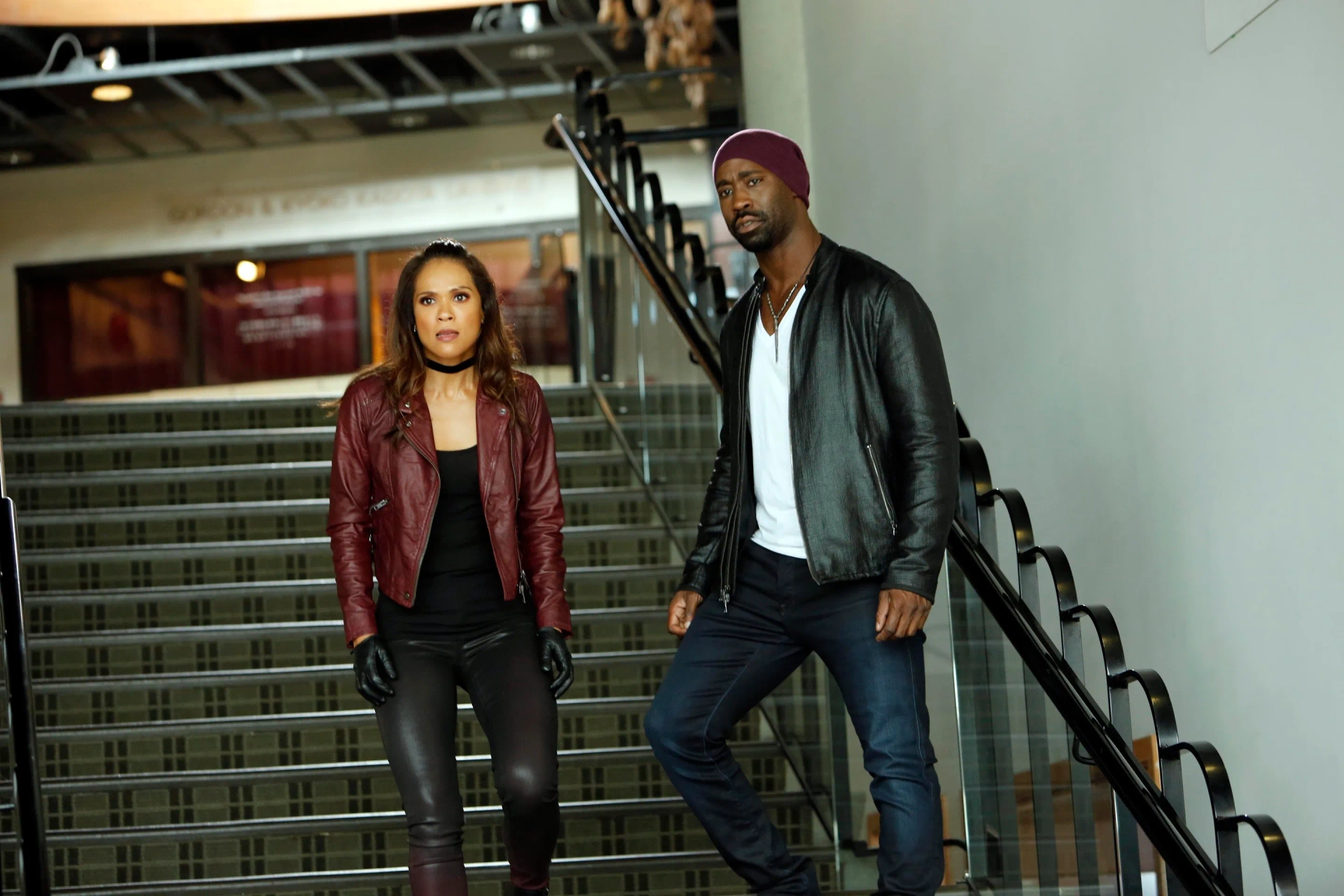 D.B. Woodside and Lesley-Ann Brandt in Lucifer (2016)