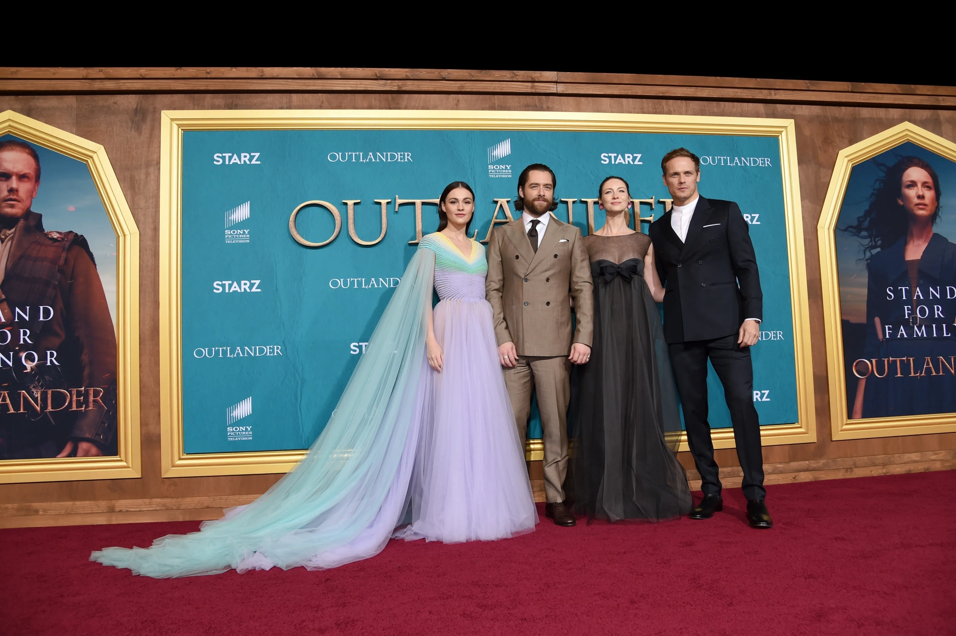 Caitríona Balfe, Sam Heughan, Richard Rankin, and Sophie Skelton at an event for Outlander (2014)