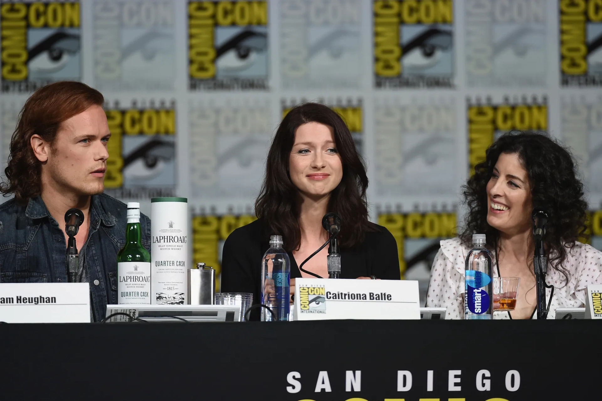 Maril Davis, Caitríona Balfe, and Sam Heughan at an event for Outlander (2014)