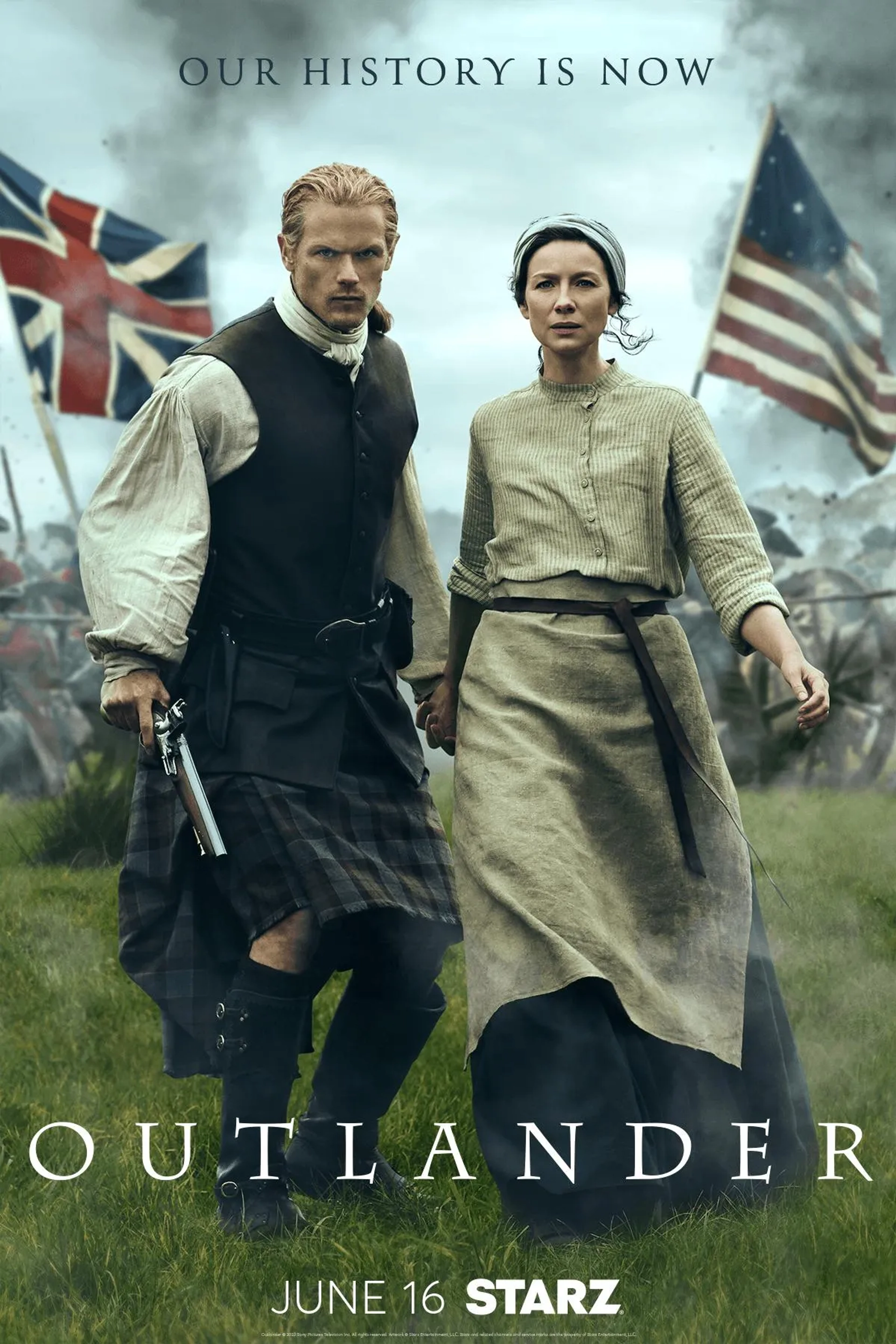 Caitríona Balfe and Sam Heughan in Outlander (2014)