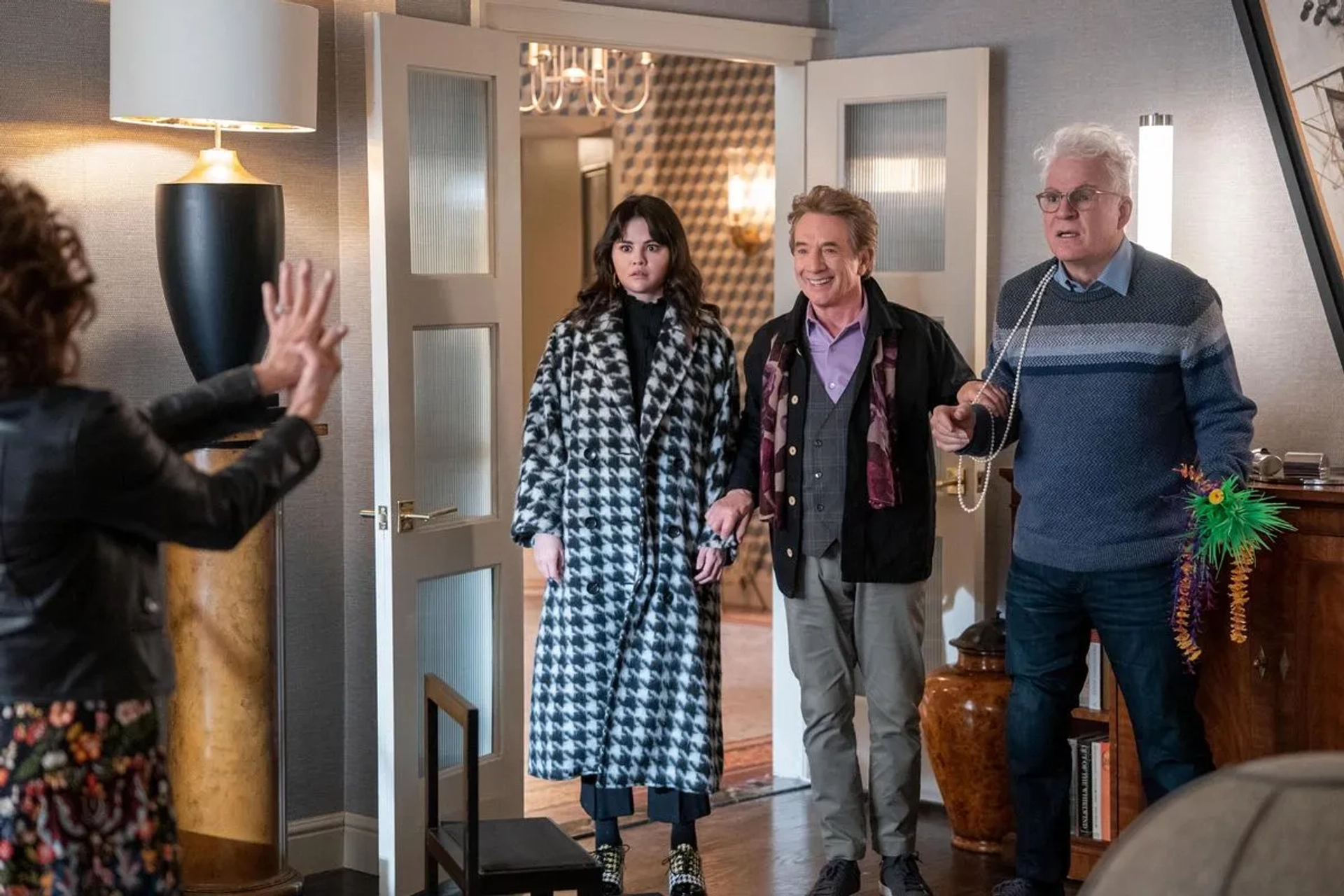 Steve Martin, Martin Short, Andrea Martin, and Selena Gomez in Only Murders in the Building (2021)