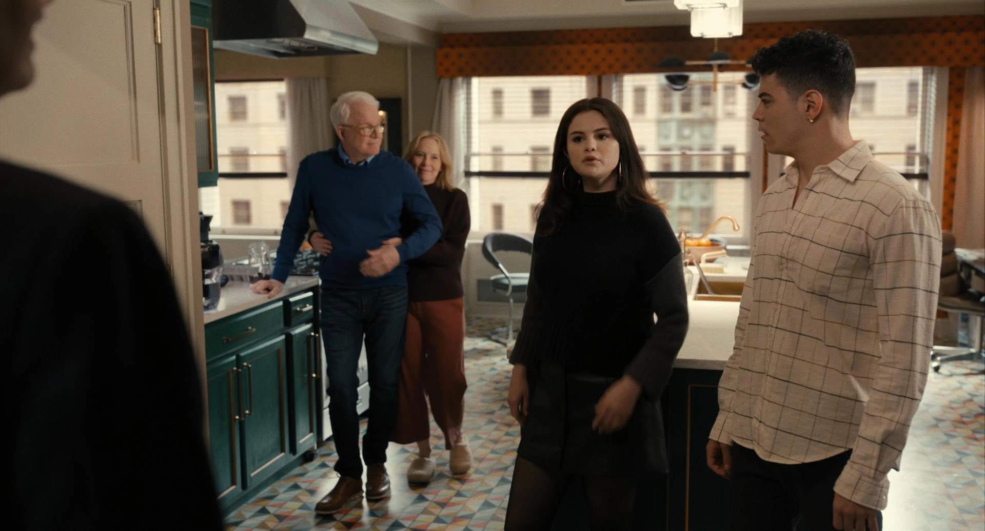 Steve Martin, Amy Ryan, Selena Gomez, and Aaron Dominguez in Only Murders in the Building (2021)