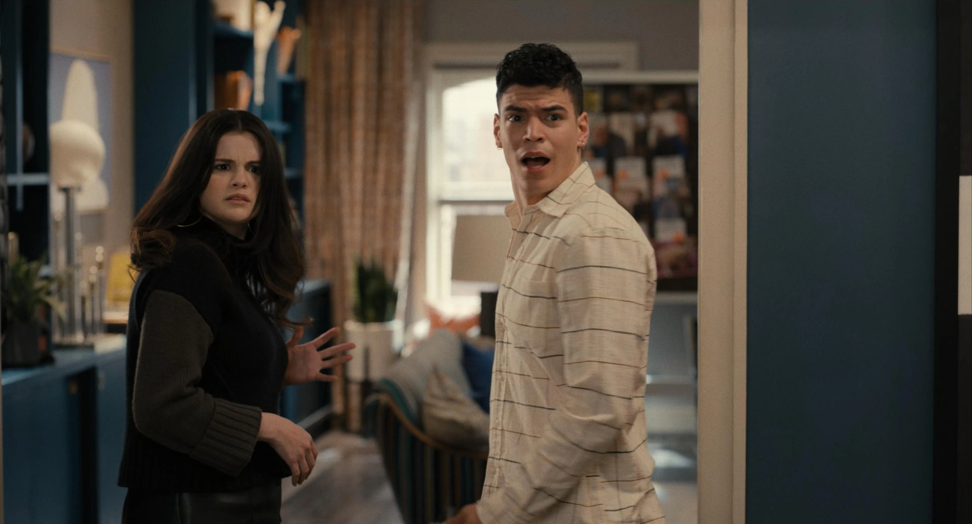 Selena Gomez and Aaron Dominguez in Only Murders in the Building (2021)