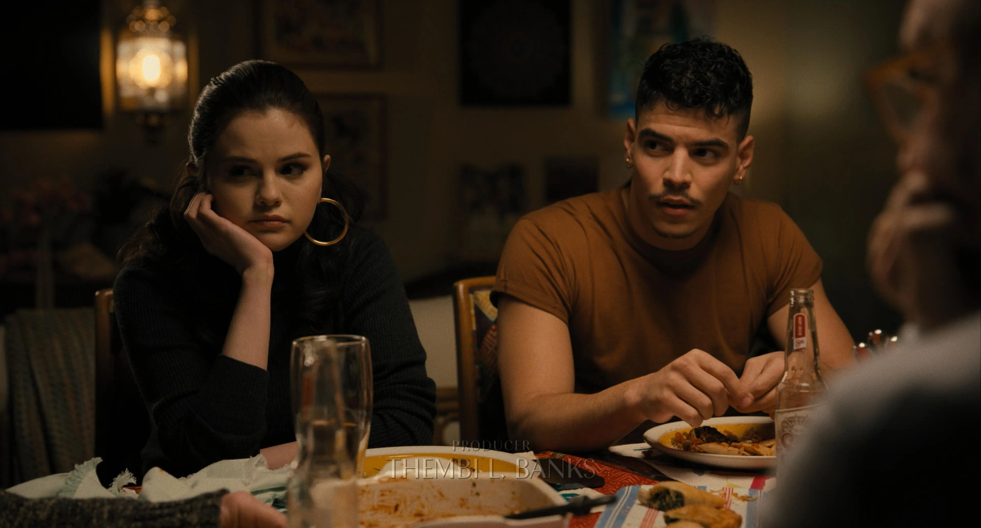 Selena Gomez and Aaron Dominguez in Only Murders in the Building (2021)
