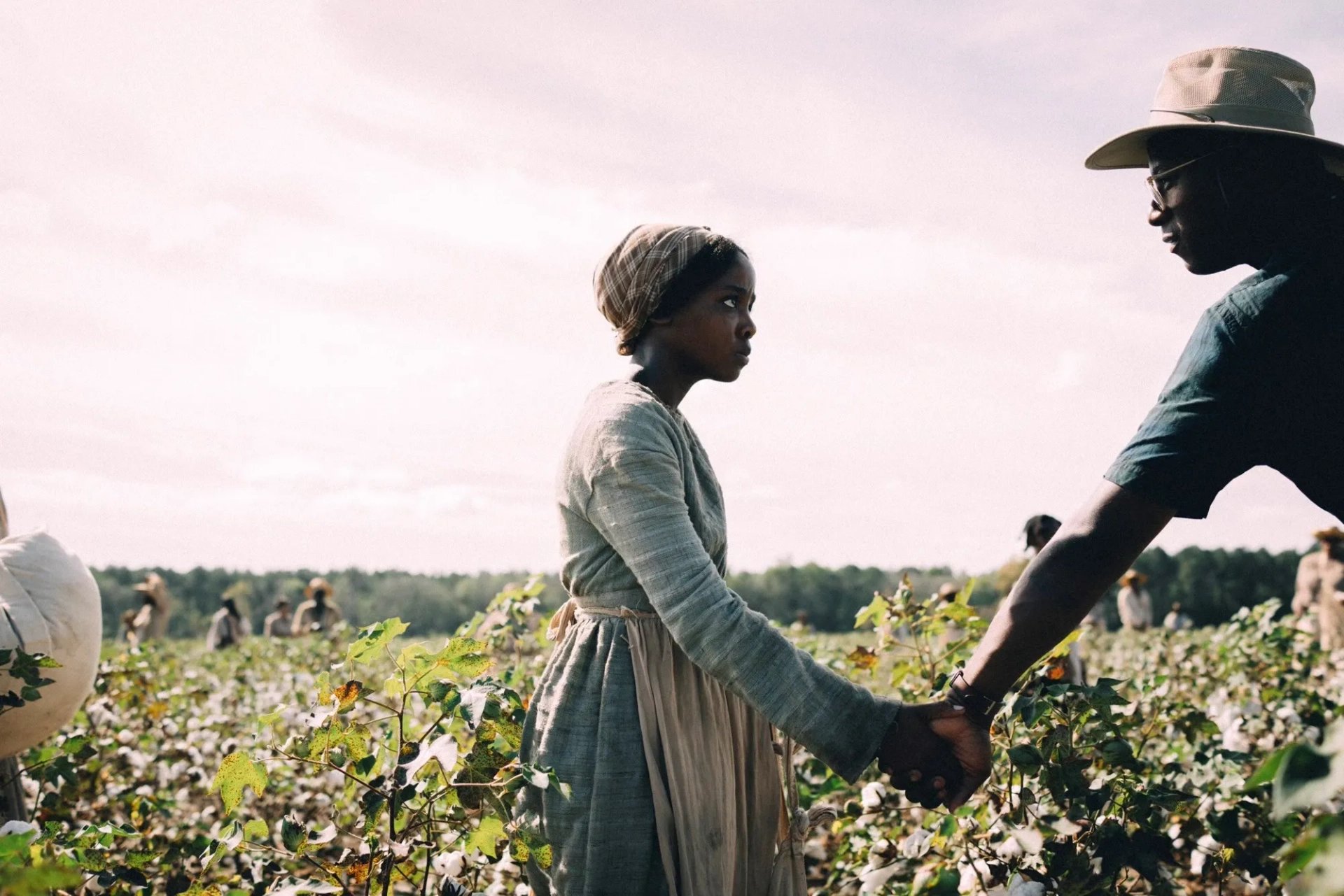 Thuso Mbedu and Barry Jenkins on set of The Underground Railroad