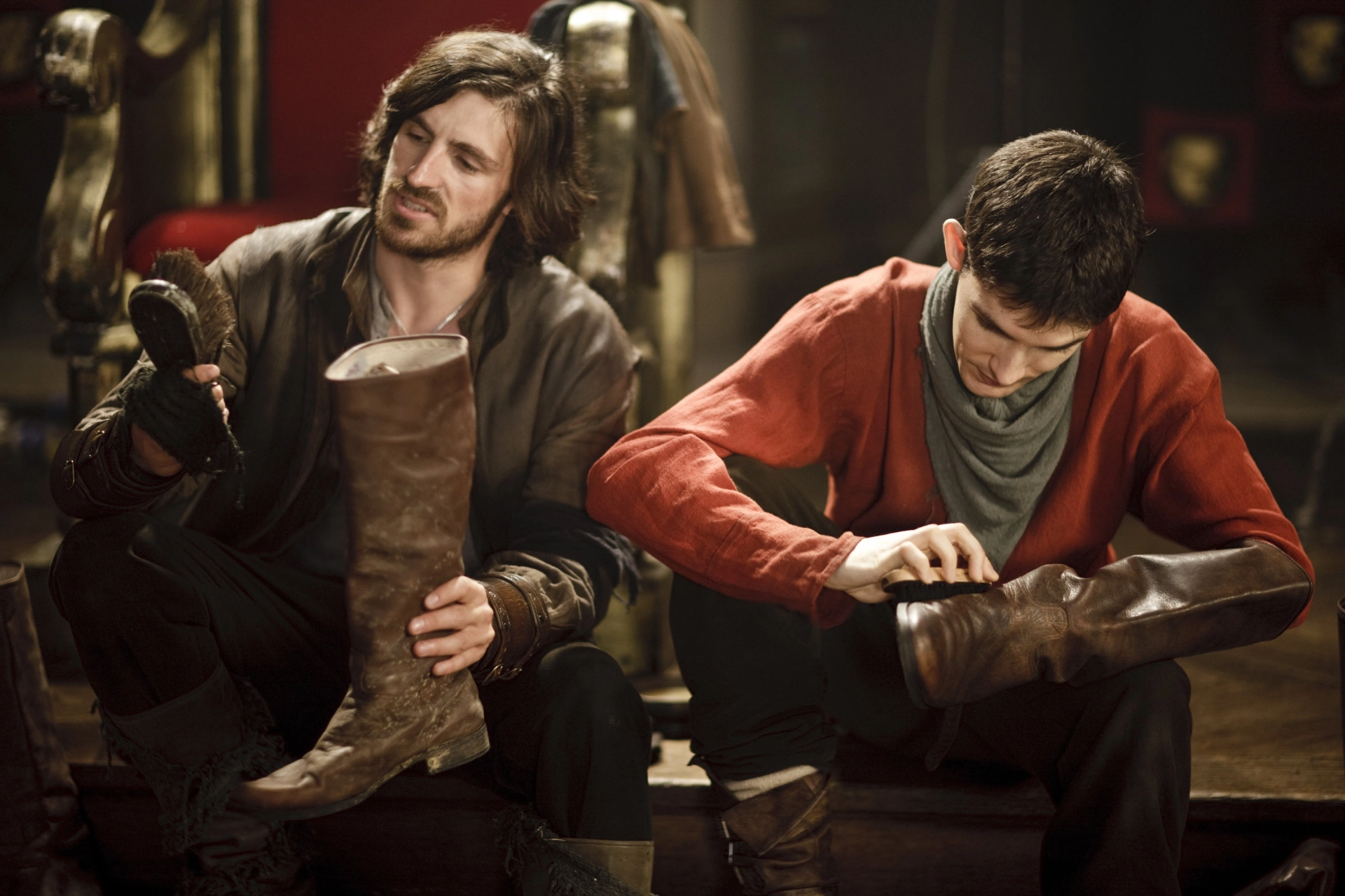 Eoin Macken and Colin Morgan in Merlin (2008)