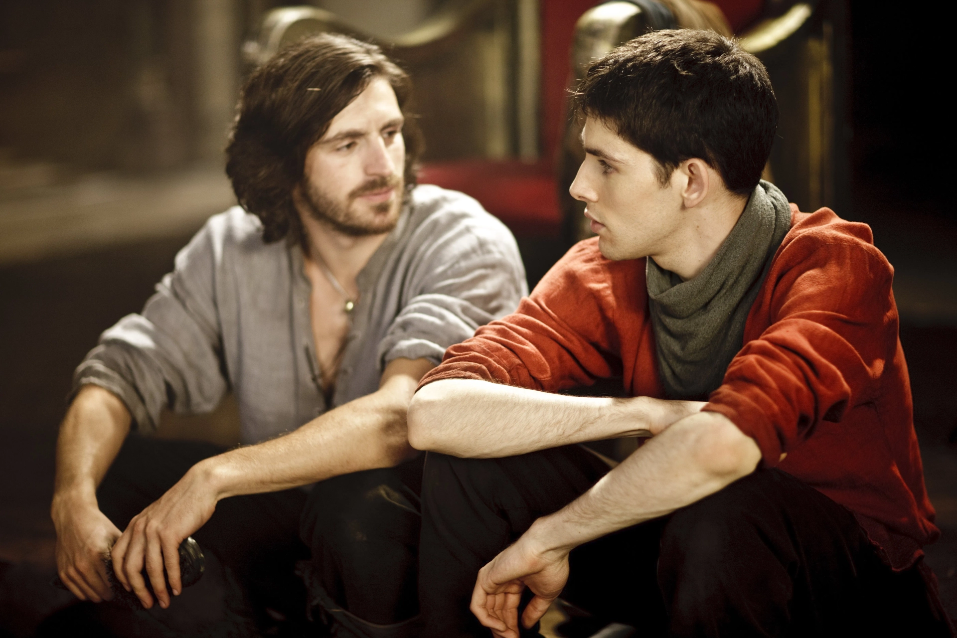 Eoin Macken and Colin Morgan in Merlin (2008)