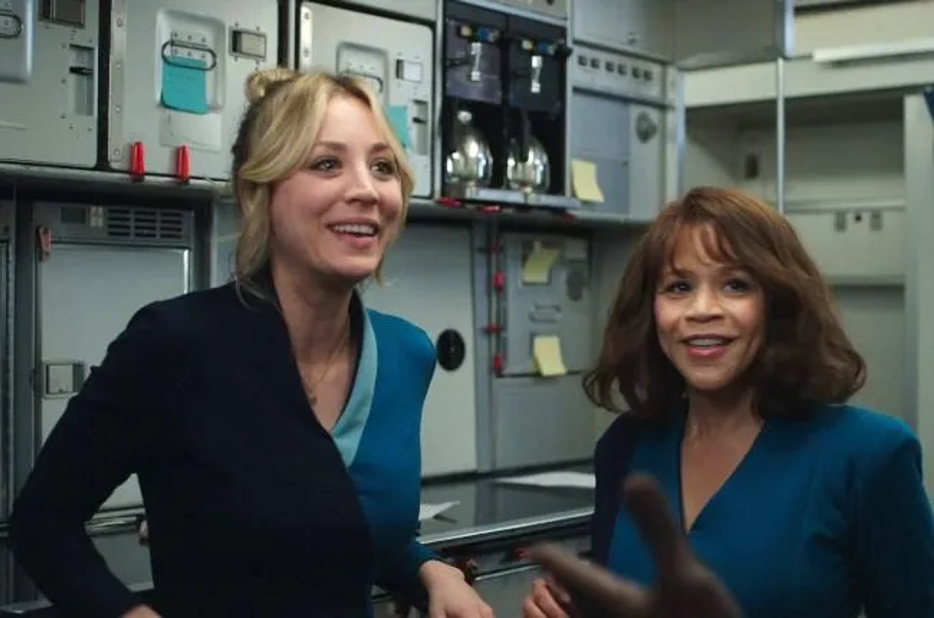 Rosie Perez and Kaley Cuoco in The Flight Attendant: In Case of Emergency (2020)