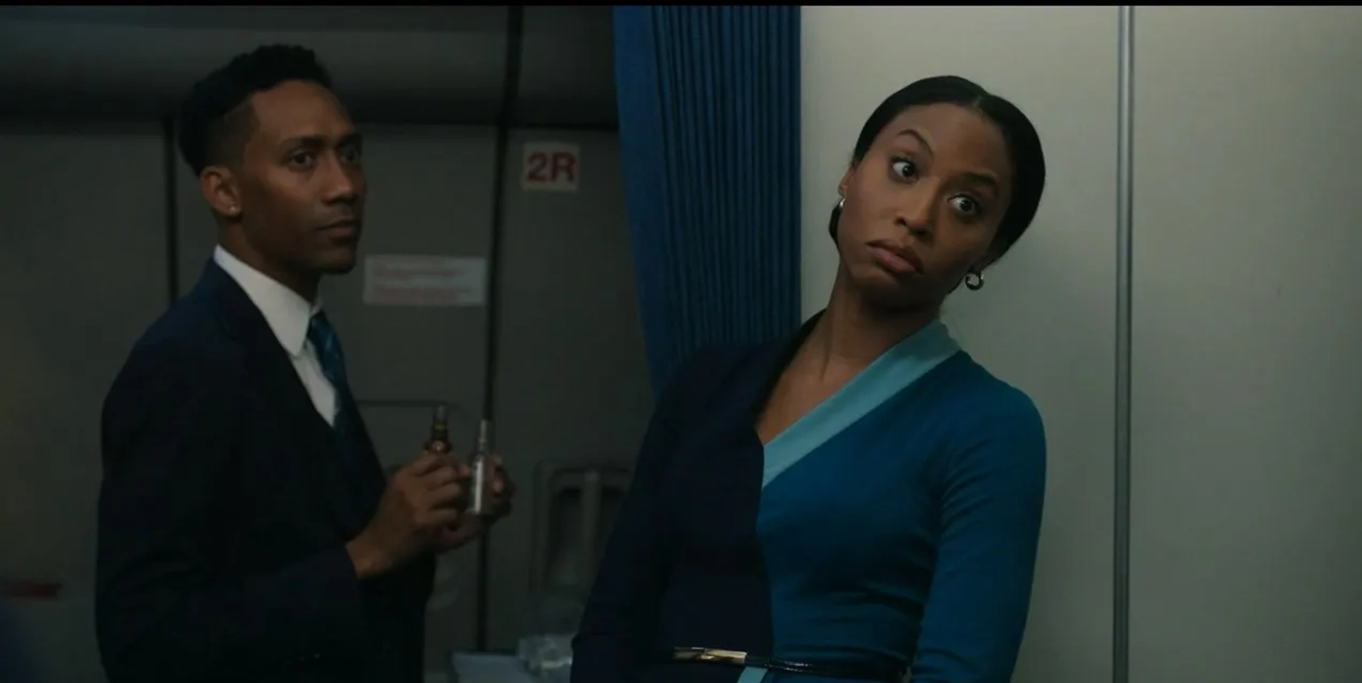 Griffin Matthews and Yasha Jackson in The Flight Attendant: In Case of Emergency (2020)