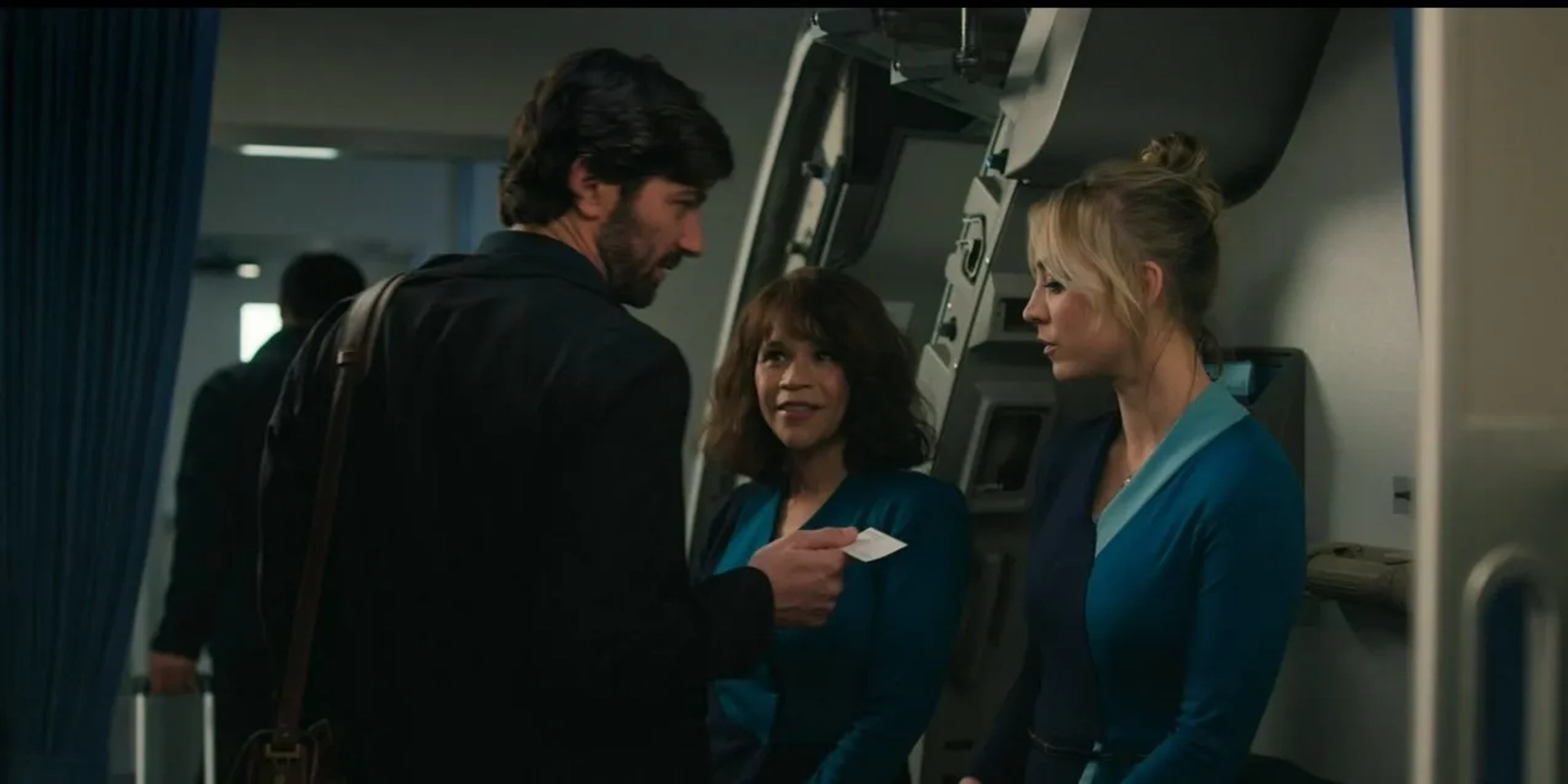 Rosie Perez, Kaley Cuoco, and Michiel Huisman in The Flight Attendant: In Case of Emergency (2020)