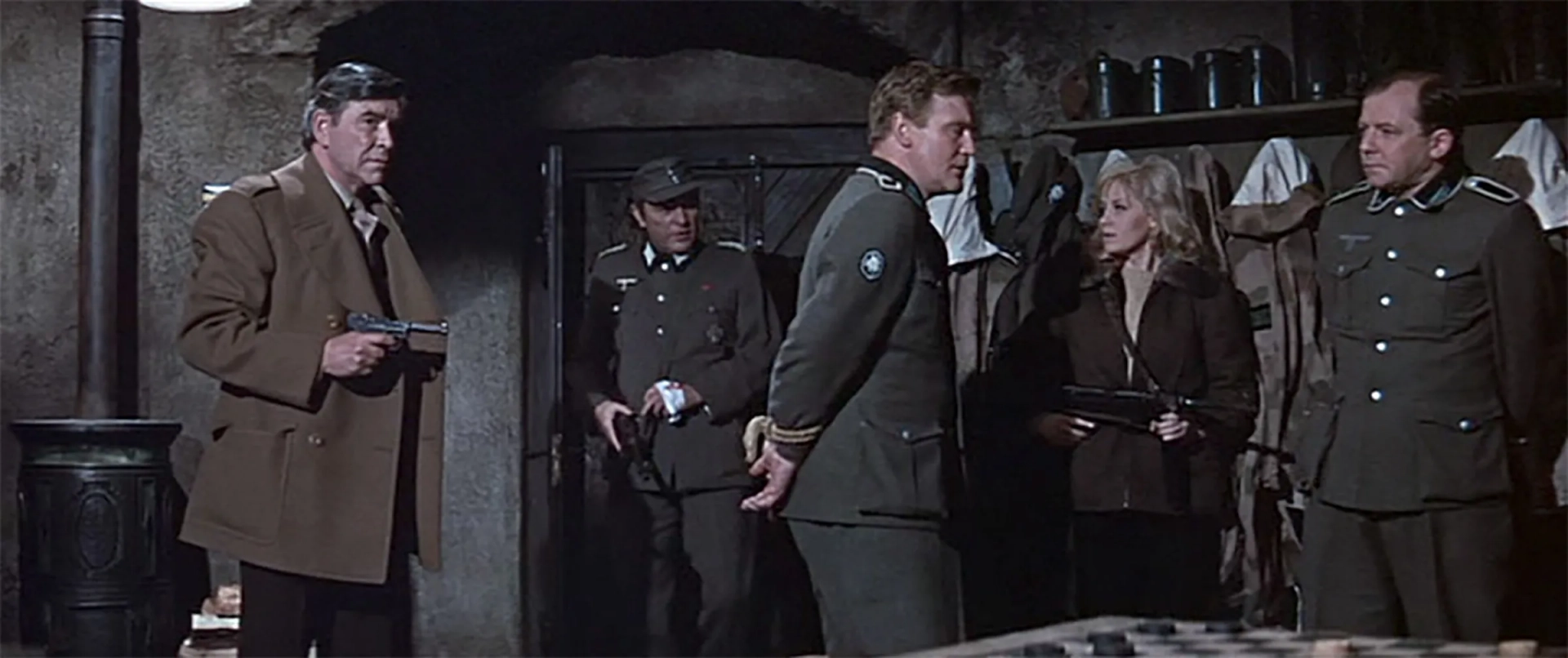 Richard Burton, Peter Barkworth, Robert Beatty, Donald Houston, and Mary Ure in Where Eagles Dare (1968)