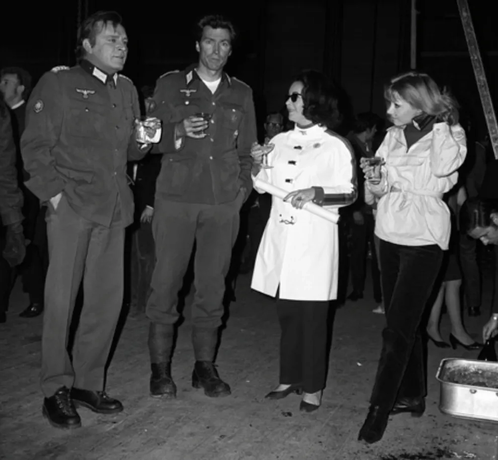 Richard Burton, Elizabeth Taylor, Clint Eastwood, and Ingrid Pitt in Where Eagles Dare (1968)