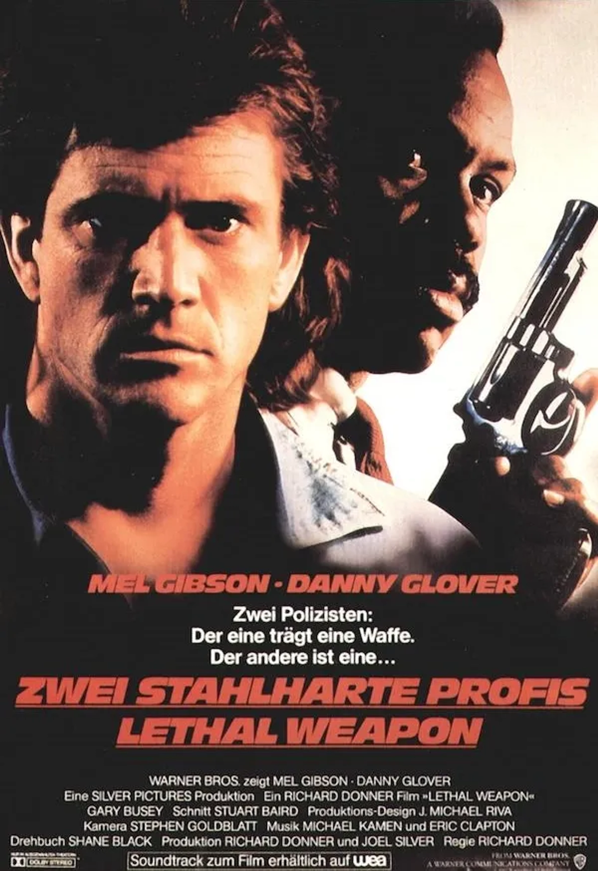 Mel Gibson and Danny Glover in Lethal Weapon (1987)