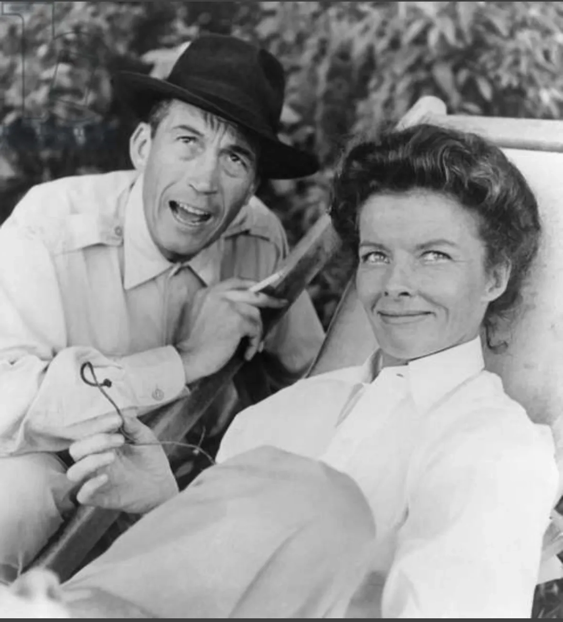 Katharine Hepburn and John Huston in The African Queen (1951)