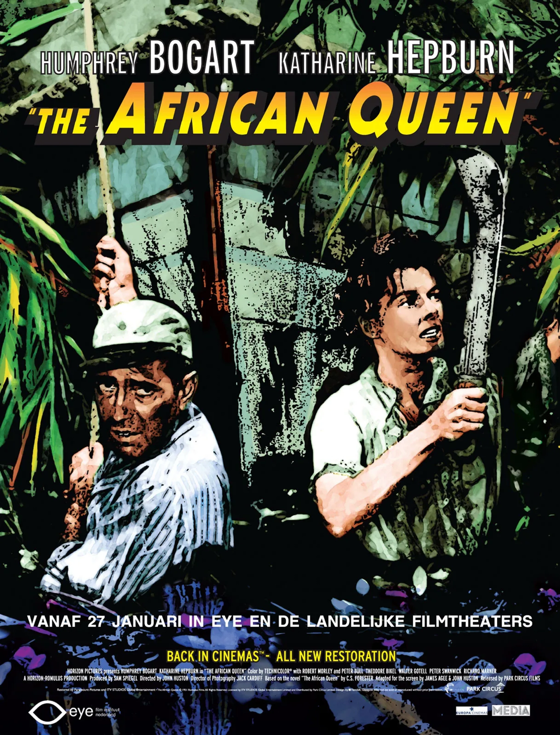 Humphrey Bogart and Katharine Hepburn in The African Queen (1951)