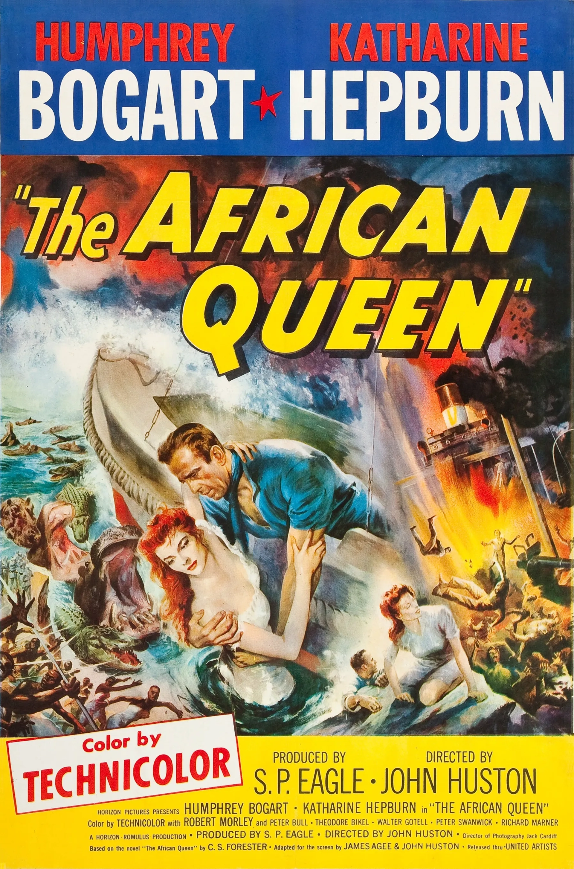 Humphrey Bogart and Katharine Hepburn in The African Queen (1951)