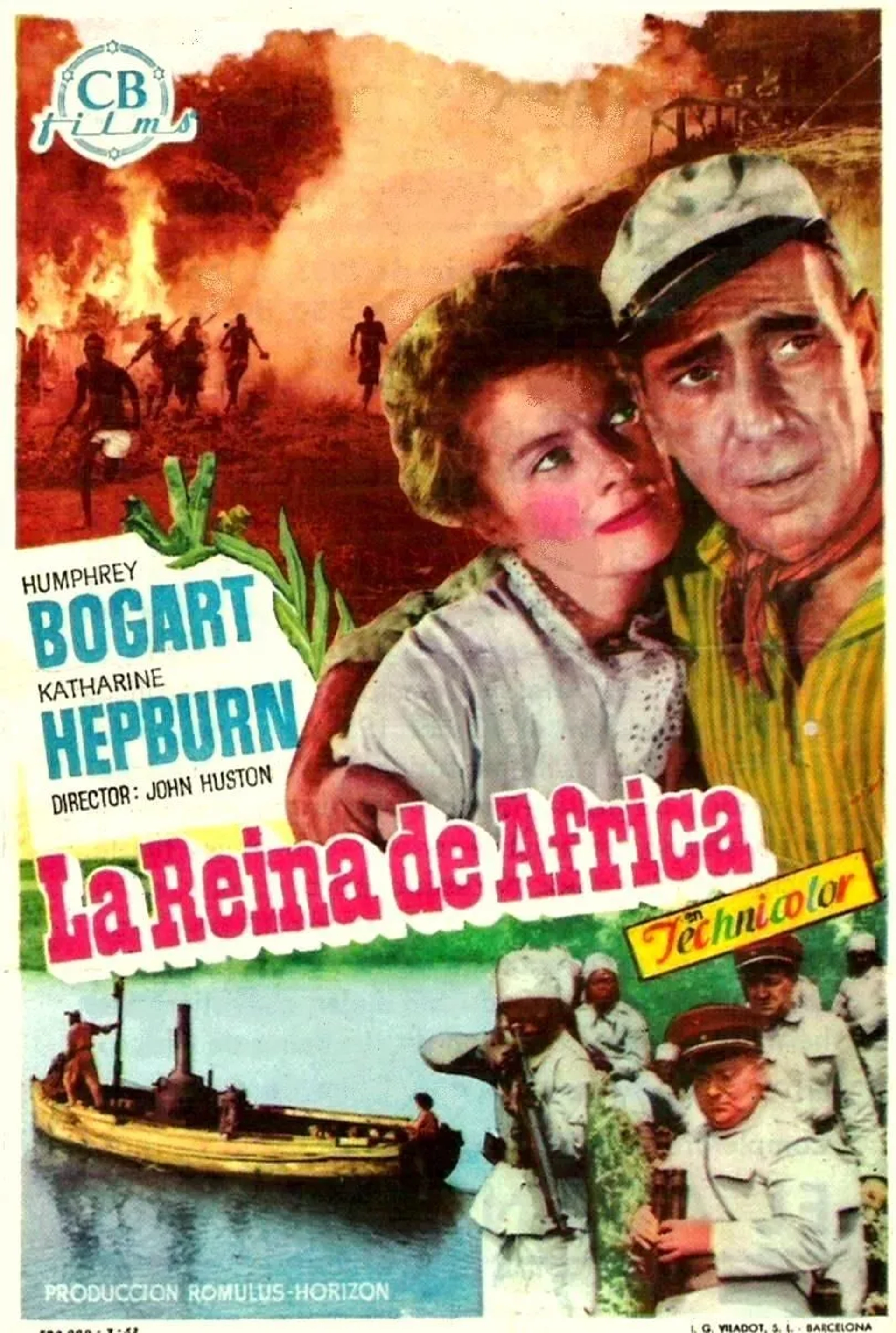 Humphrey Bogart and Katharine Hepburn in The African Queen (1951)