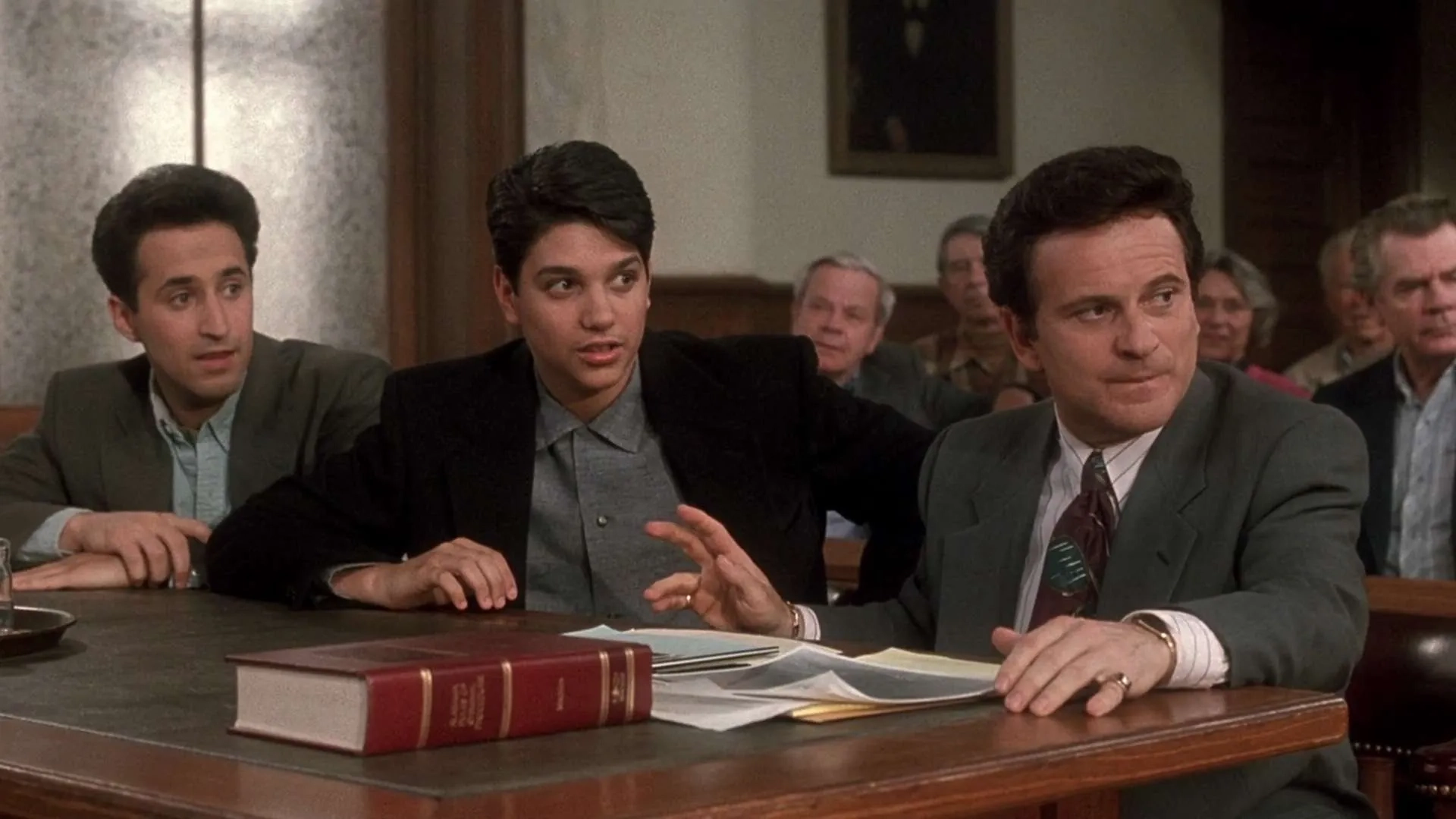 Joe Pesci, Ralph Macchio, and Mitchell Whitfield in My Cousin Vinny (1992)