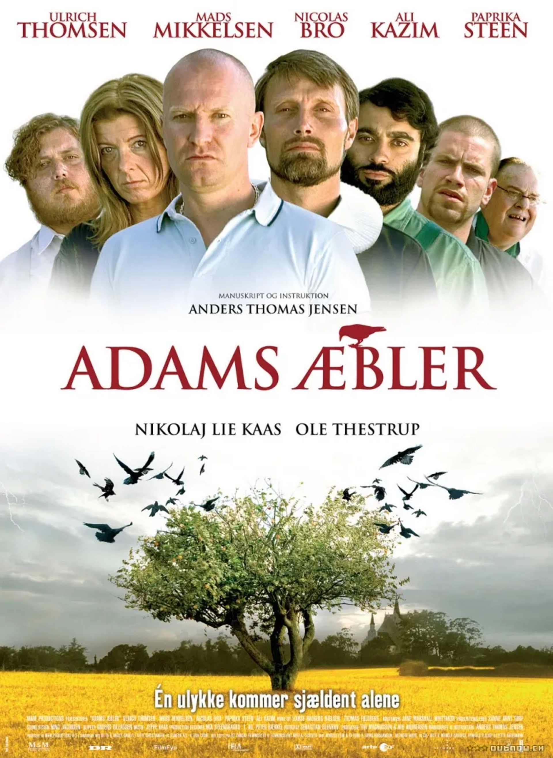 Nicolas Bro, Ali Kazim, Nikolaj Lie Kaas, Mads Mikkelsen, Paprika Steen, Ole Thestrup, and Ulrich Thomsen in Adam's Apples (2005)