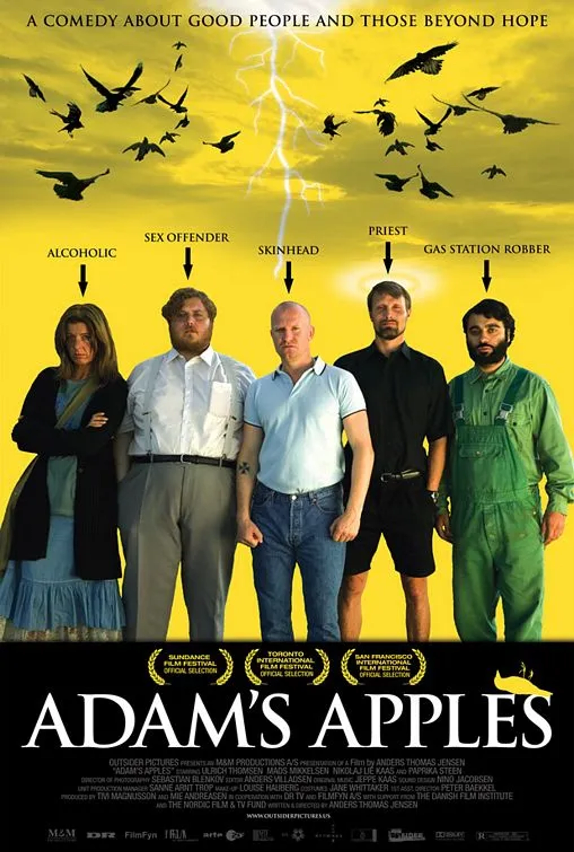 Nicolas Bro, Ali Kazim, Mads Mikkelsen, Paprika Steen, and Ulrich Thomsen in Adam's Apples (2005)