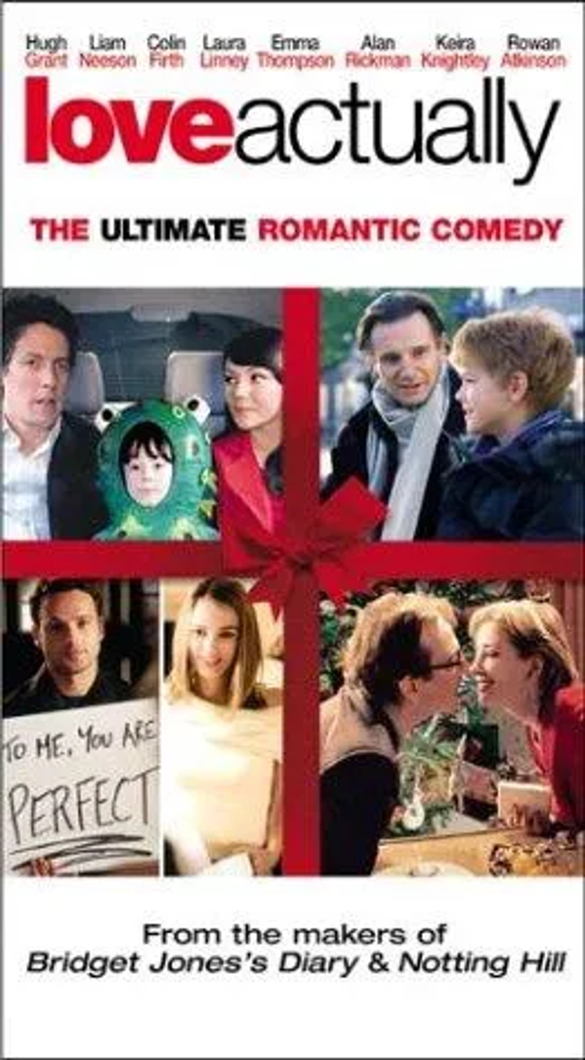 Hugh Grant, Liam Neeson, Alan Rickman, Keira Knightley, Andrew Lincoln, Martine McCutcheon, and Thomas Brodie-Sangster in Love Actually (2003)