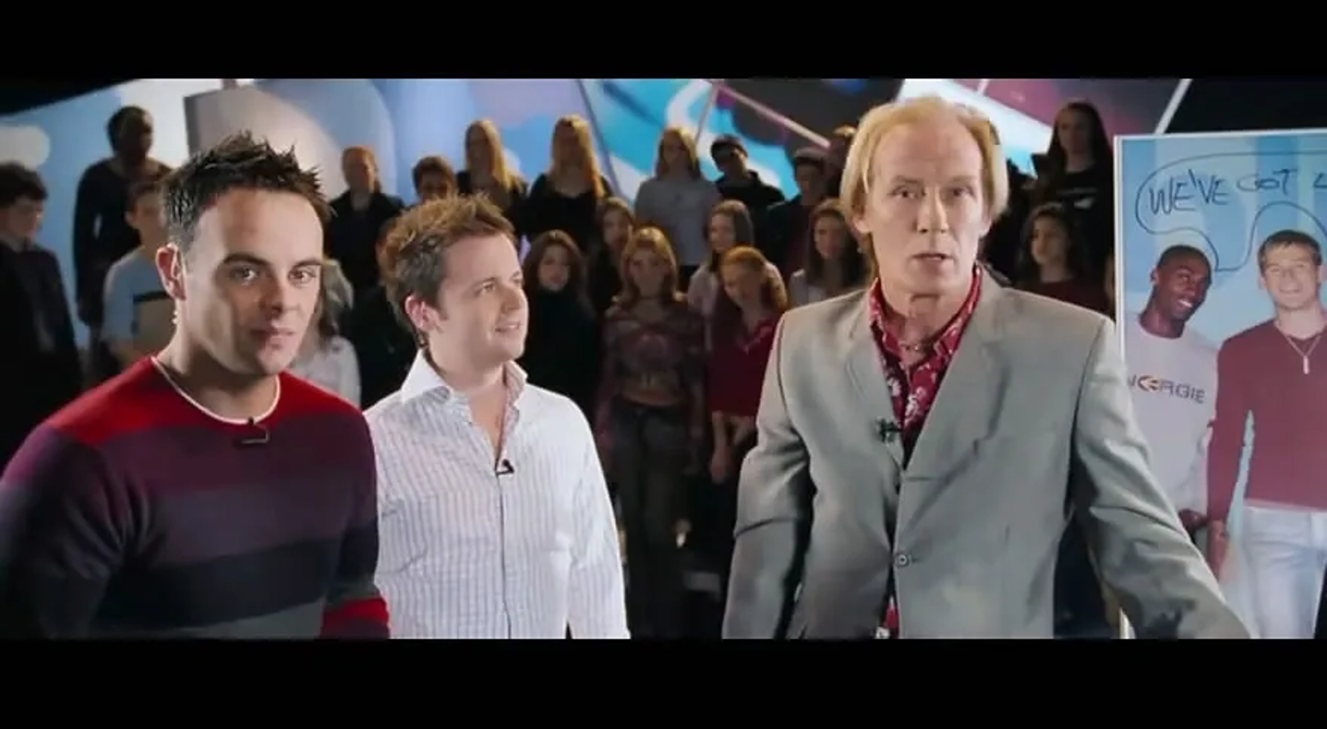 Declan Donnelly, Anthony McPartlin, and Bill Nighy in Love Actually (2003)