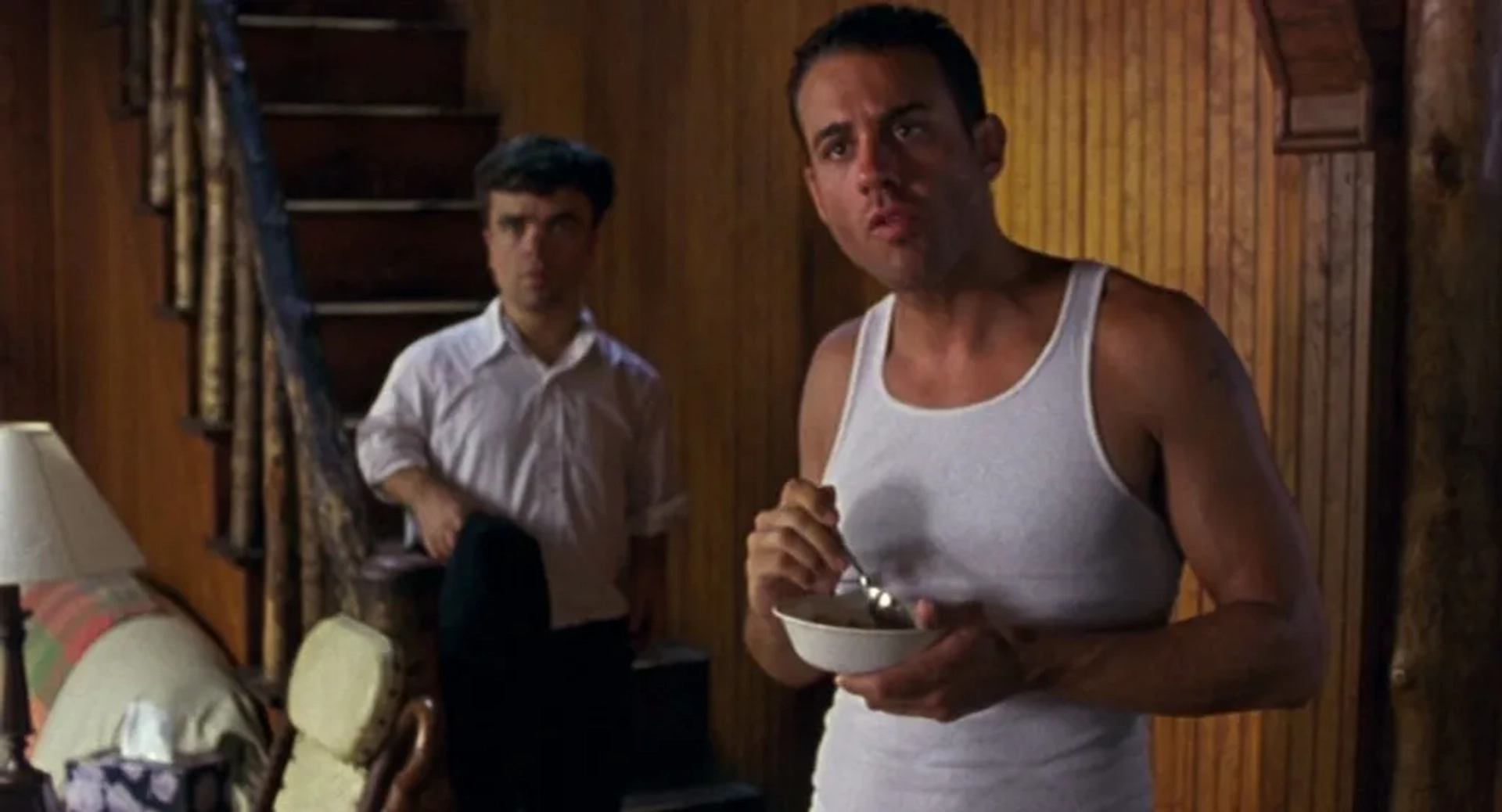 Bobby Cannavale and Peter Dinklage in The Station Agent (2003)
