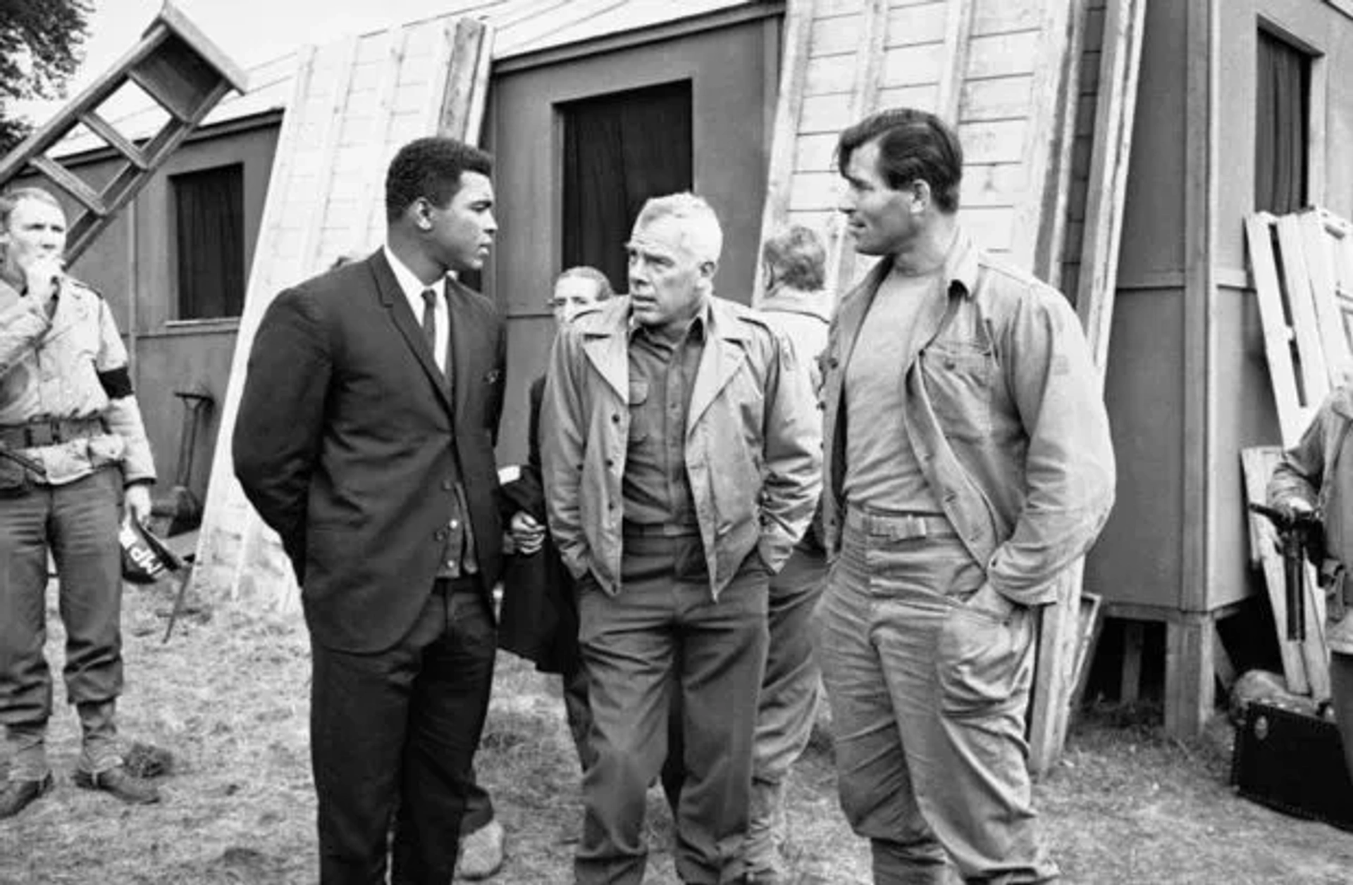 Muhammad Ali, Lee Marvin, and Clint Walker in The Dirty Dozen (1967)