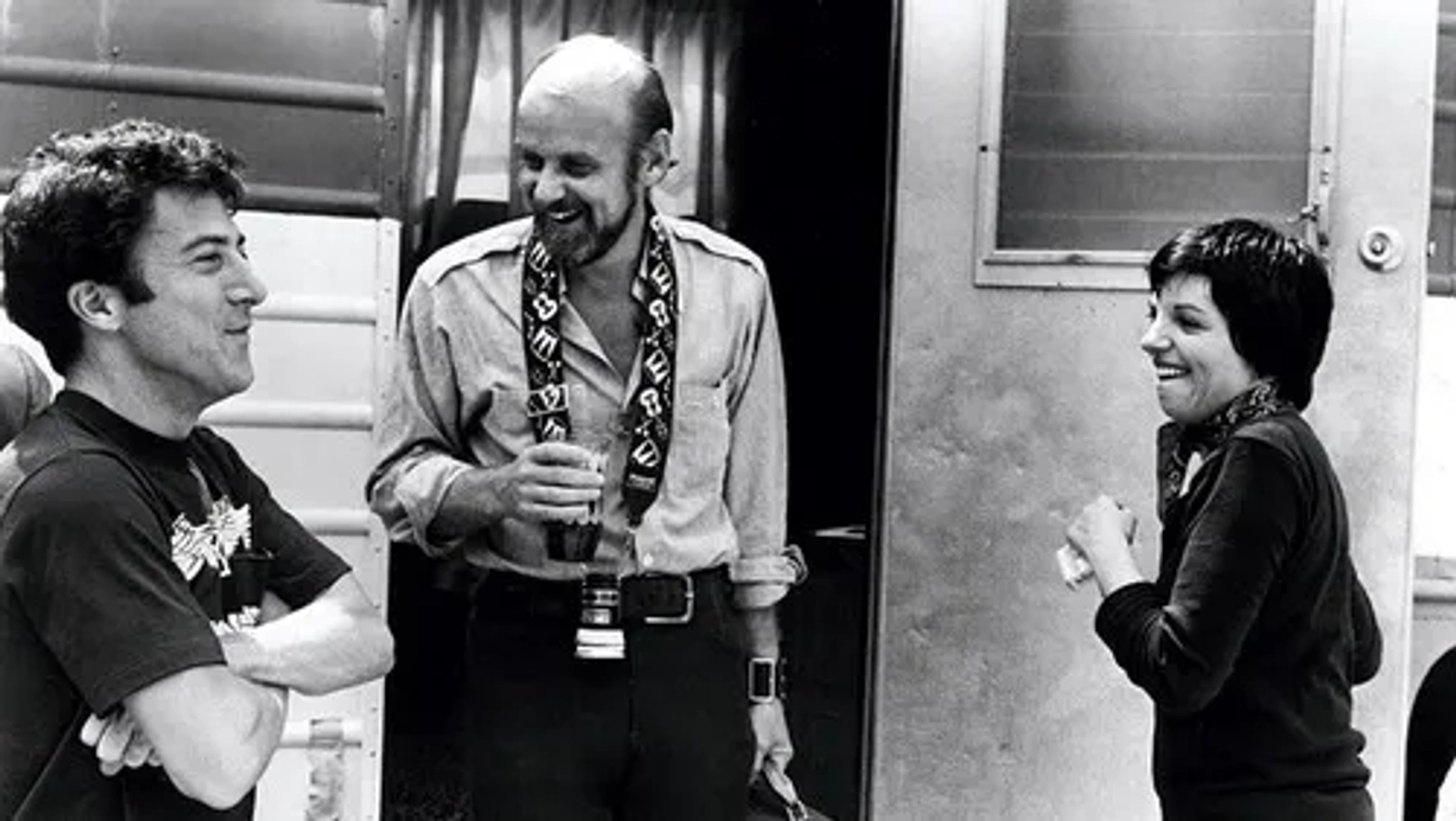 Dustin Hoffman, Bob Fosse, and Liza Minnelli in Cabaret (1972)