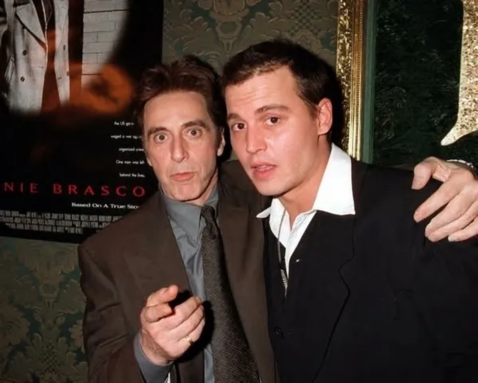 Johnny Depp and Al Pacino at an event for Donnie Brasco (1997)