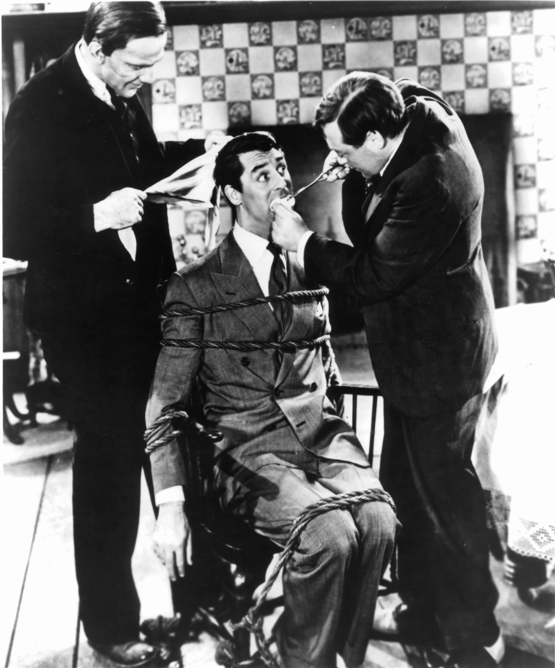 Cary Grant, Peter Lorre, and Raymond Massey in Arsenic and Old Lace (1944)