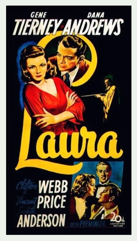 Gene Tierney, Judith Anderson, Dana Andrews, Vincent Price, and Clifton Webb in Laura (1944)