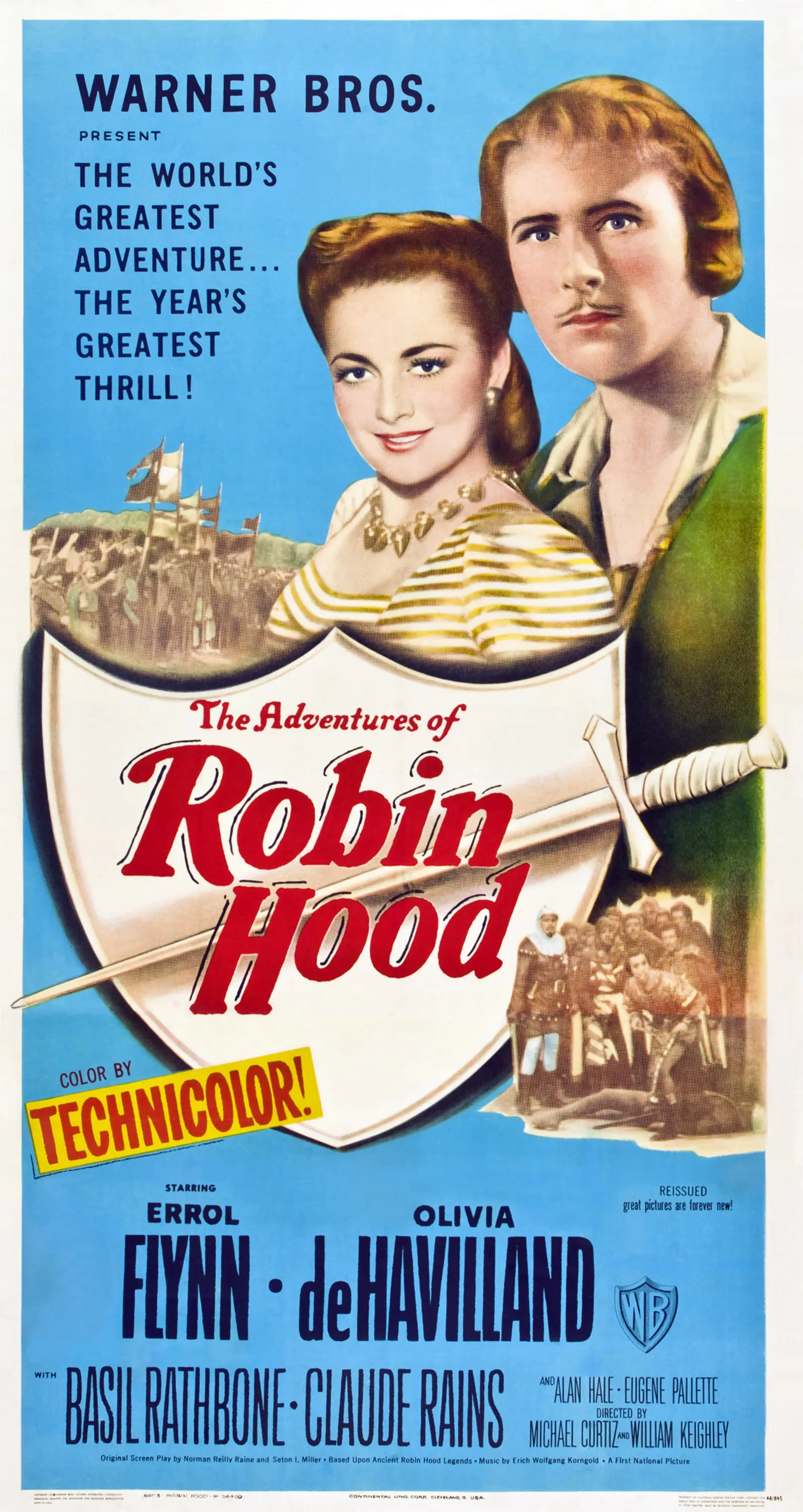 Olivia de Havilland and Errol Flynn in The Adventures of Robin Hood (1938)