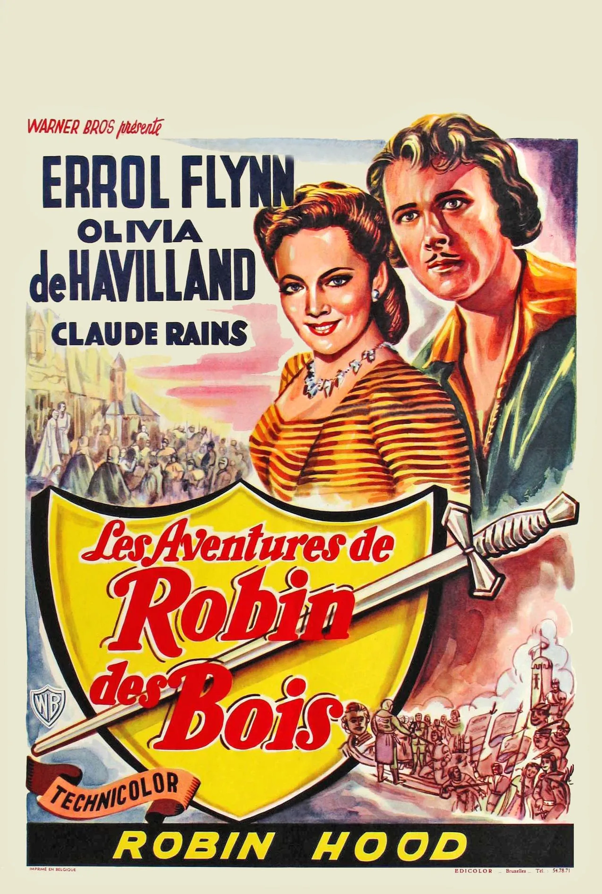 Olivia de Havilland and Errol Flynn in The Adventures of Robin Hood (1938)