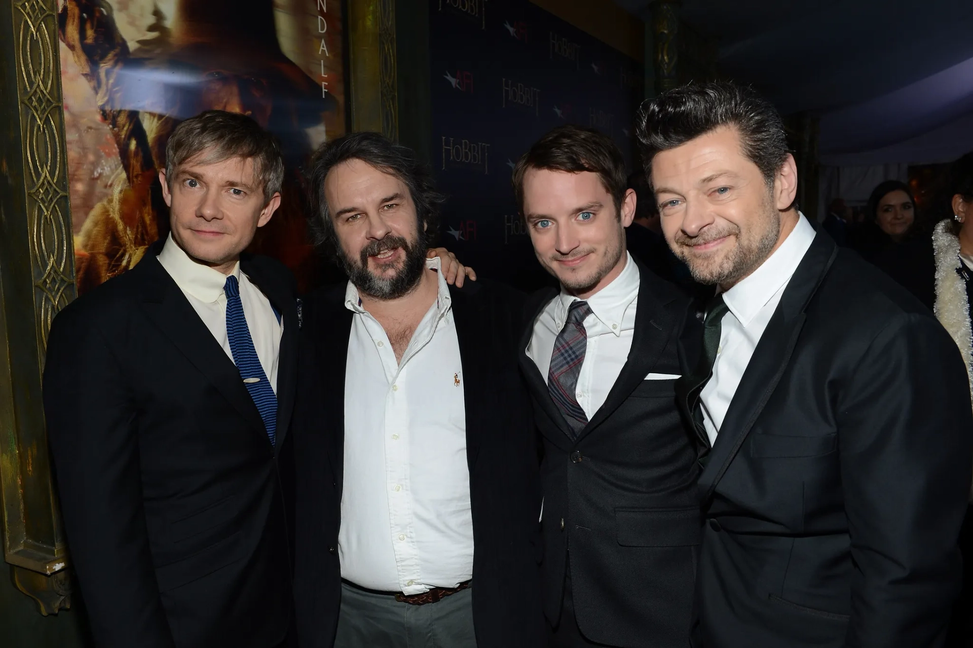 Elijah Wood, Peter Jackson, Martin Freeman, and Andy Serkis at an event for The Hobbit: An Unexpected Journey (2012)