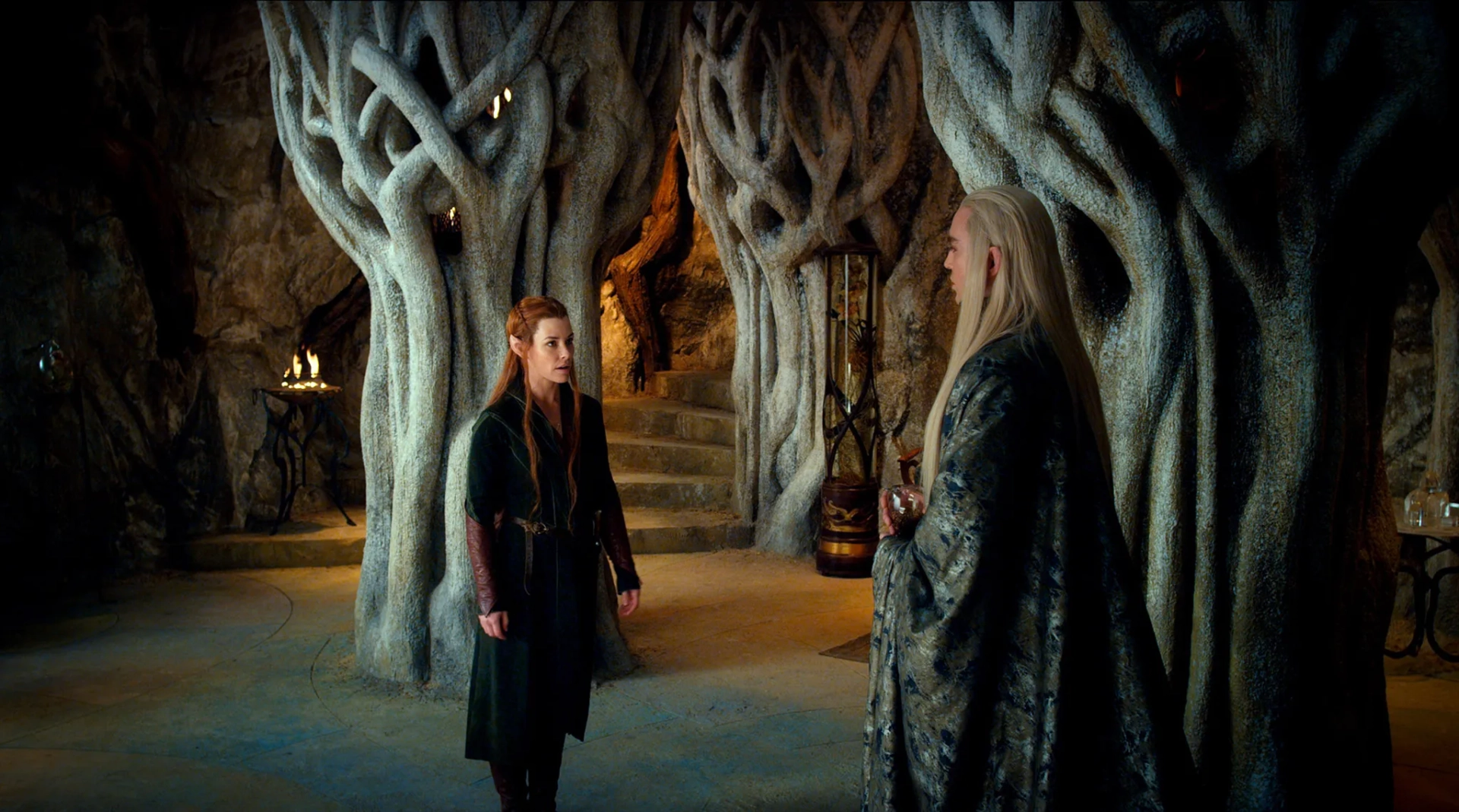 Lee Pace and Evangeline Lilly in The Hobbit: The Desolation of Smaug (2013)