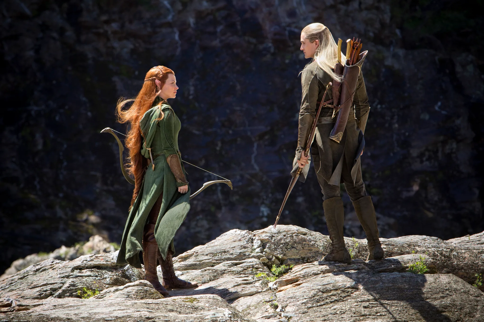 Orlando Bloom and Evangeline Lilly in The Hobbit: The Desolation of Smaug (2013)