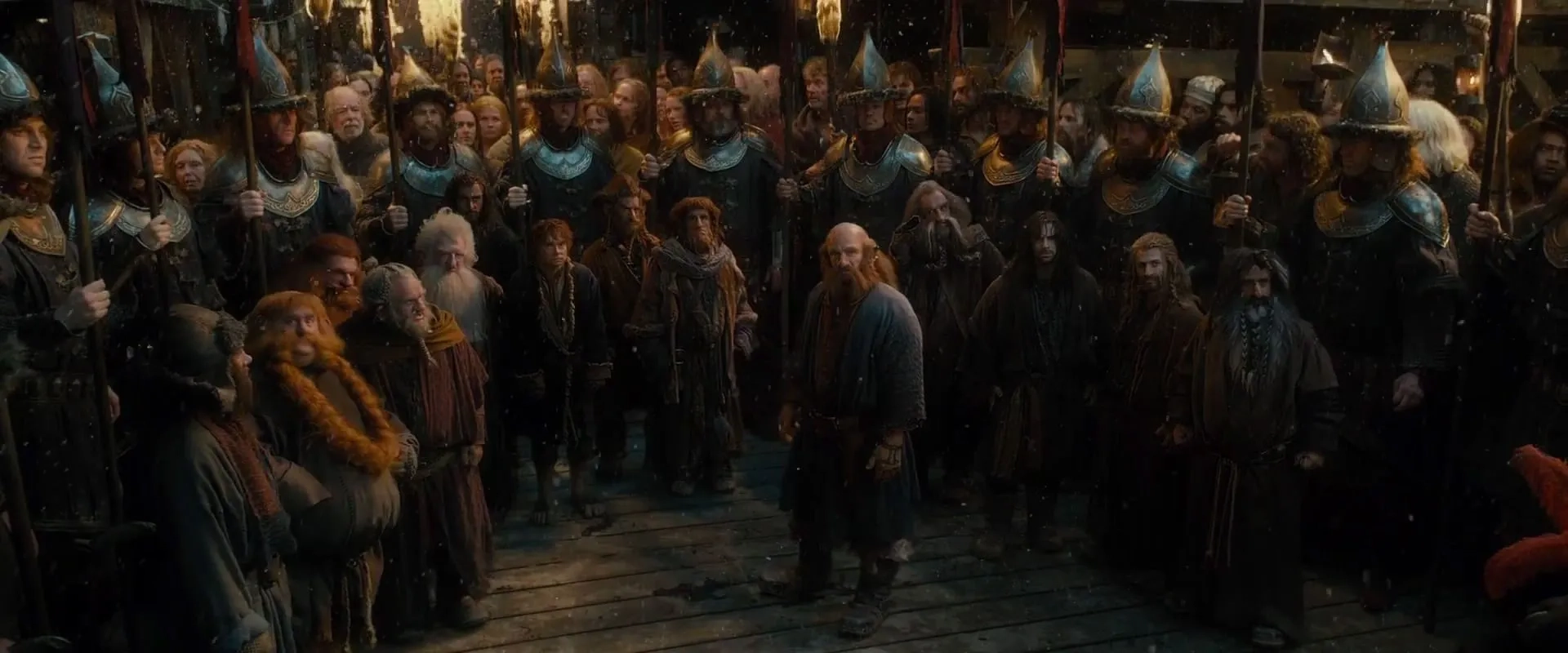 Richard Armitage, Jed Brophy, John Callen, Martin Freeman, Mark Hadlow, Peter Hambleton, William Kircher, Graham McTavish, James Nesbitt, Dean O'Gorman, Ken Stott, Stephen Hunter, Aidan Turner, Adam Brown, and Jimmy James Nielsen in The Hobbit: The Desolation of Smaug (2013)