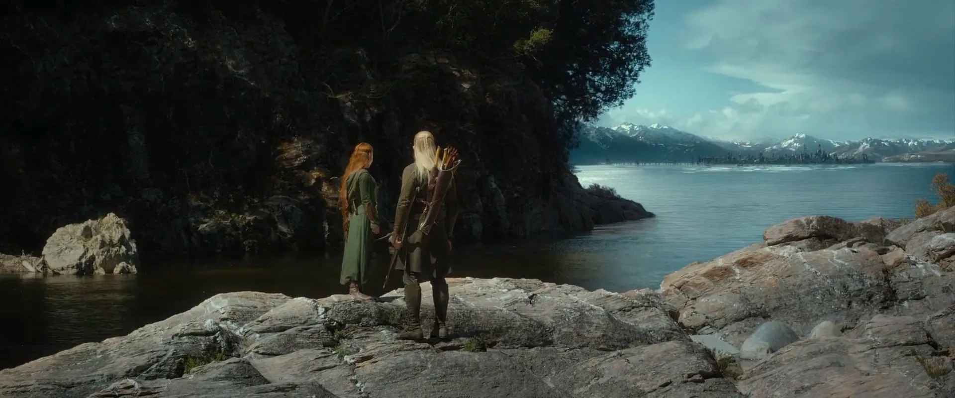 Orlando Bloom and Evangeline Lilly in The Hobbit: The Desolation of Smaug (2013)