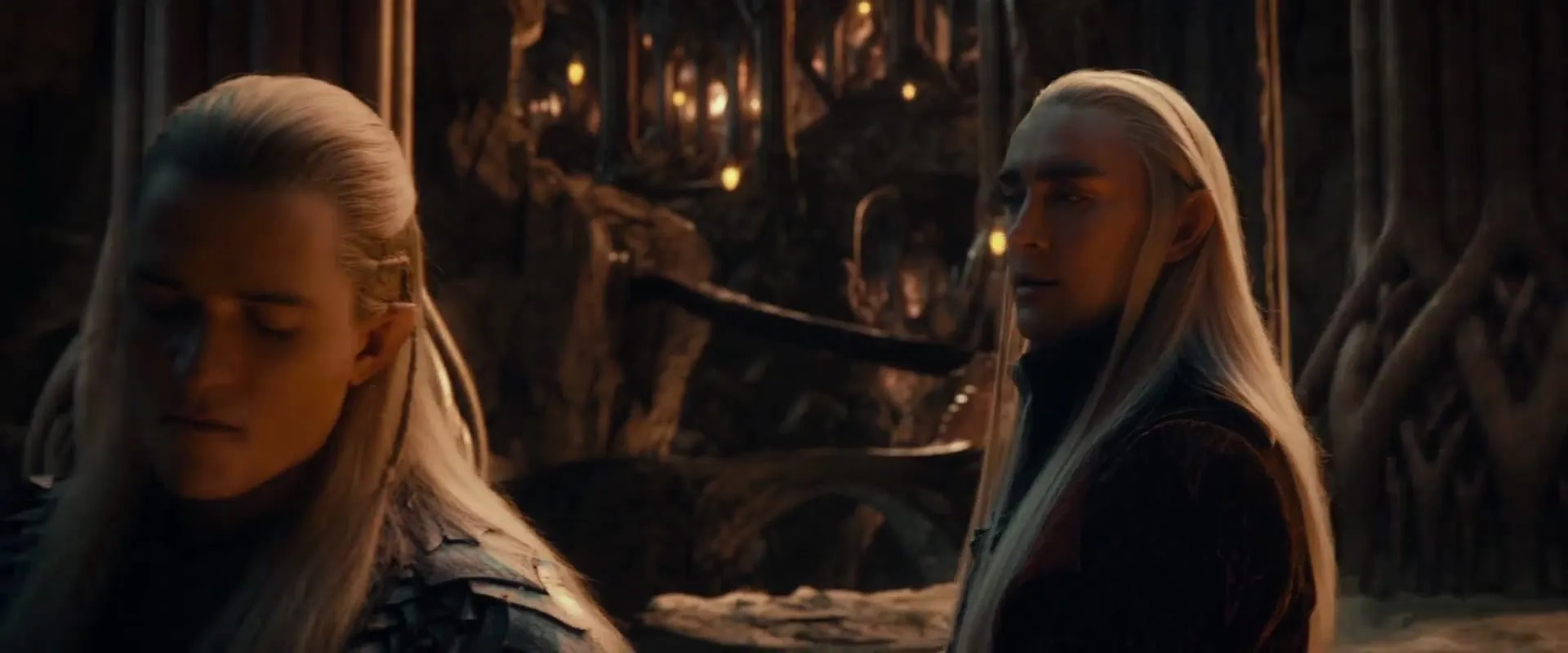 Orlando Bloom and Lee Pace in The Hobbit: The Desolation of Smaug (2013)