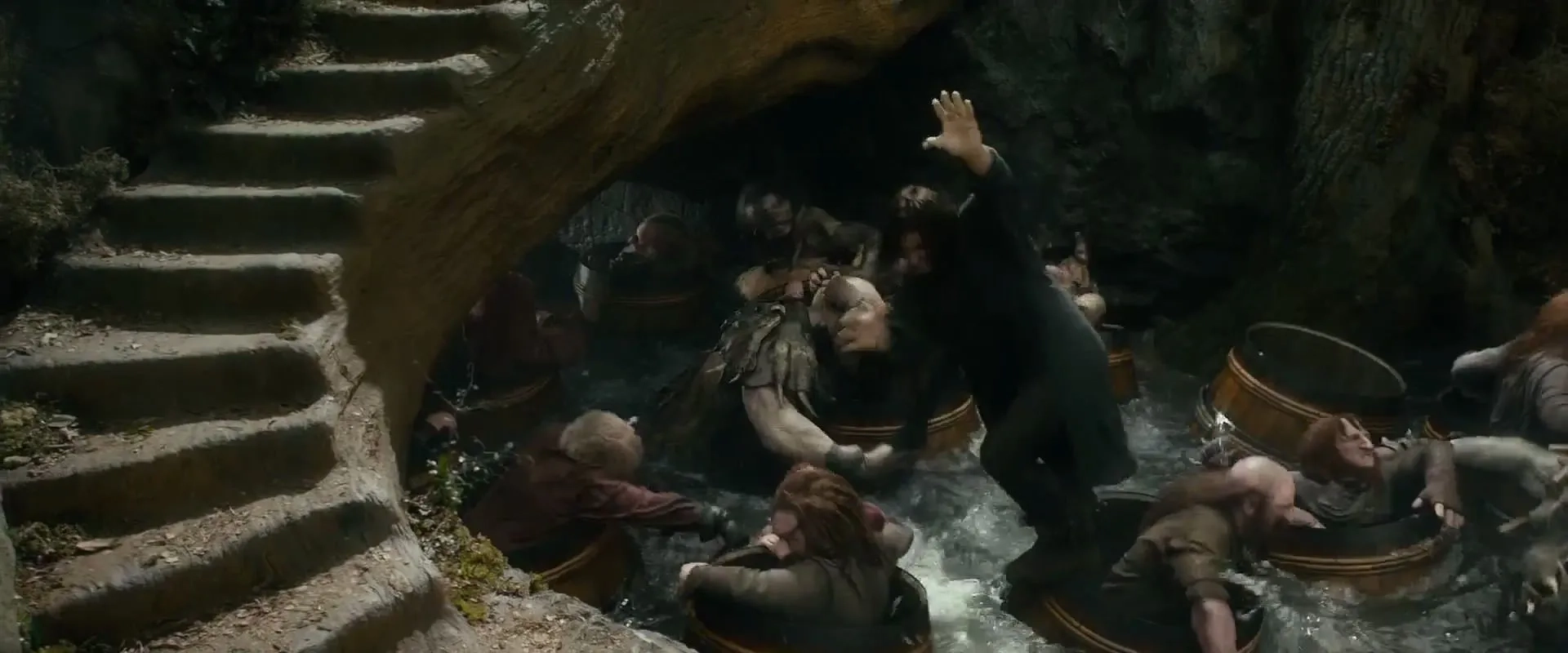 Jed Brophy, John Callen, Mark Hadlow, Peter Hambleton, Graham McTavish, Dean O'Gorman, Aidan Turner, and Adam Brown in The Hobbit: The Desolation of Smaug (2013)