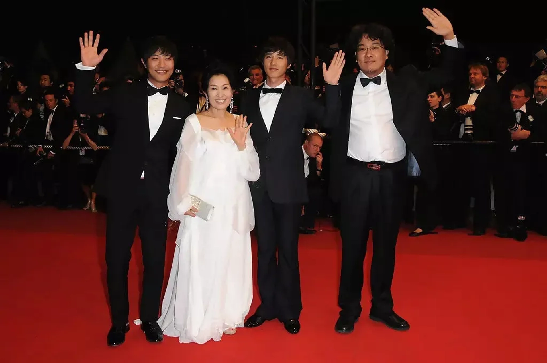 Bong Joon Ho, Won Bin, Hye-ja Kim, and Jin Goo at an event for Mother (2009)