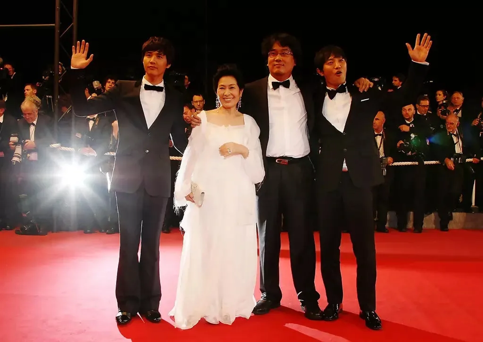 Bong Joon Ho, Won Bin, Hye-ja Kim, and Jin Goo at an event for Mother (2009)