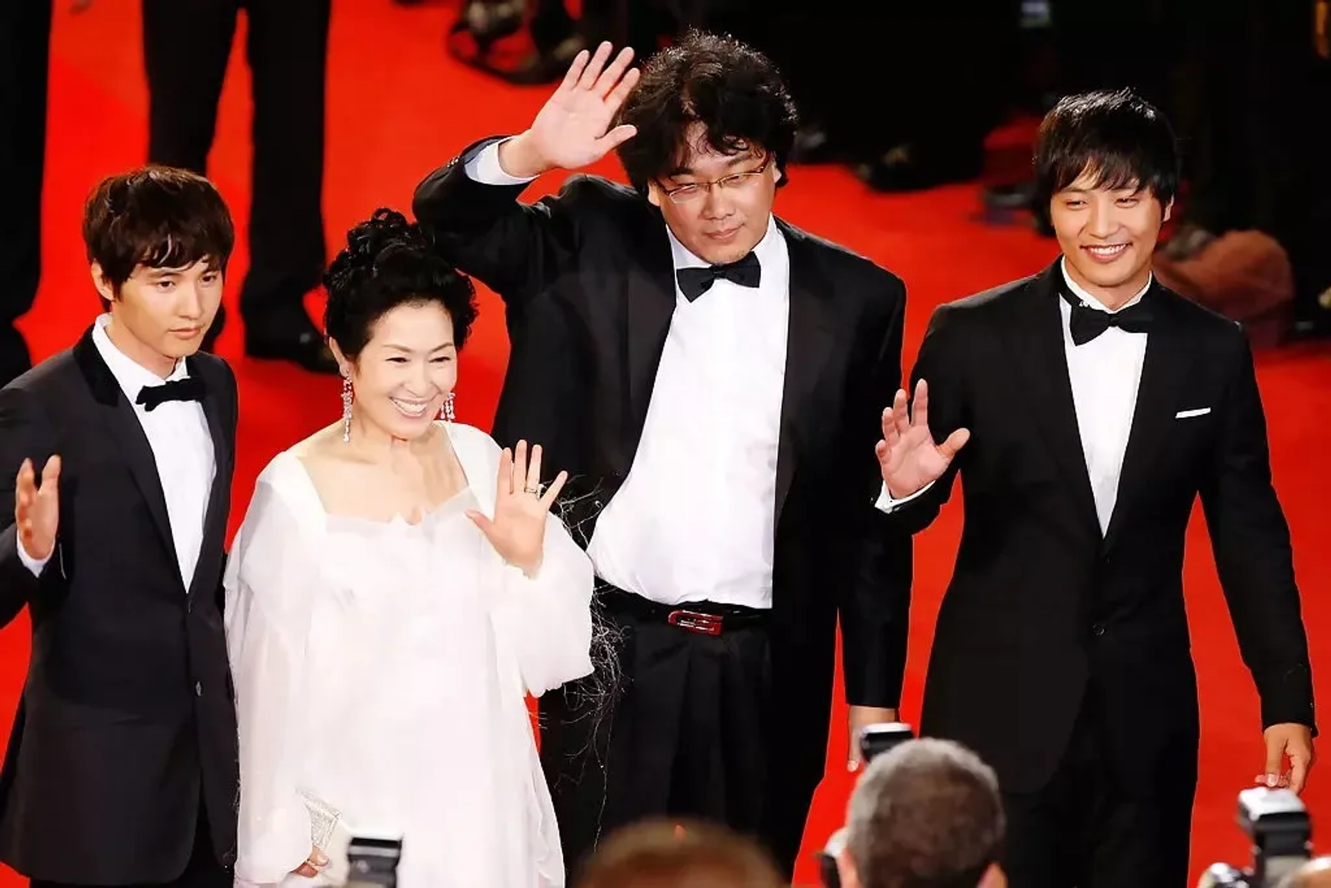 Bong Joon Ho, Won Bin, Hye-ja Kim, and Jin Goo at an event for Mother (2009)