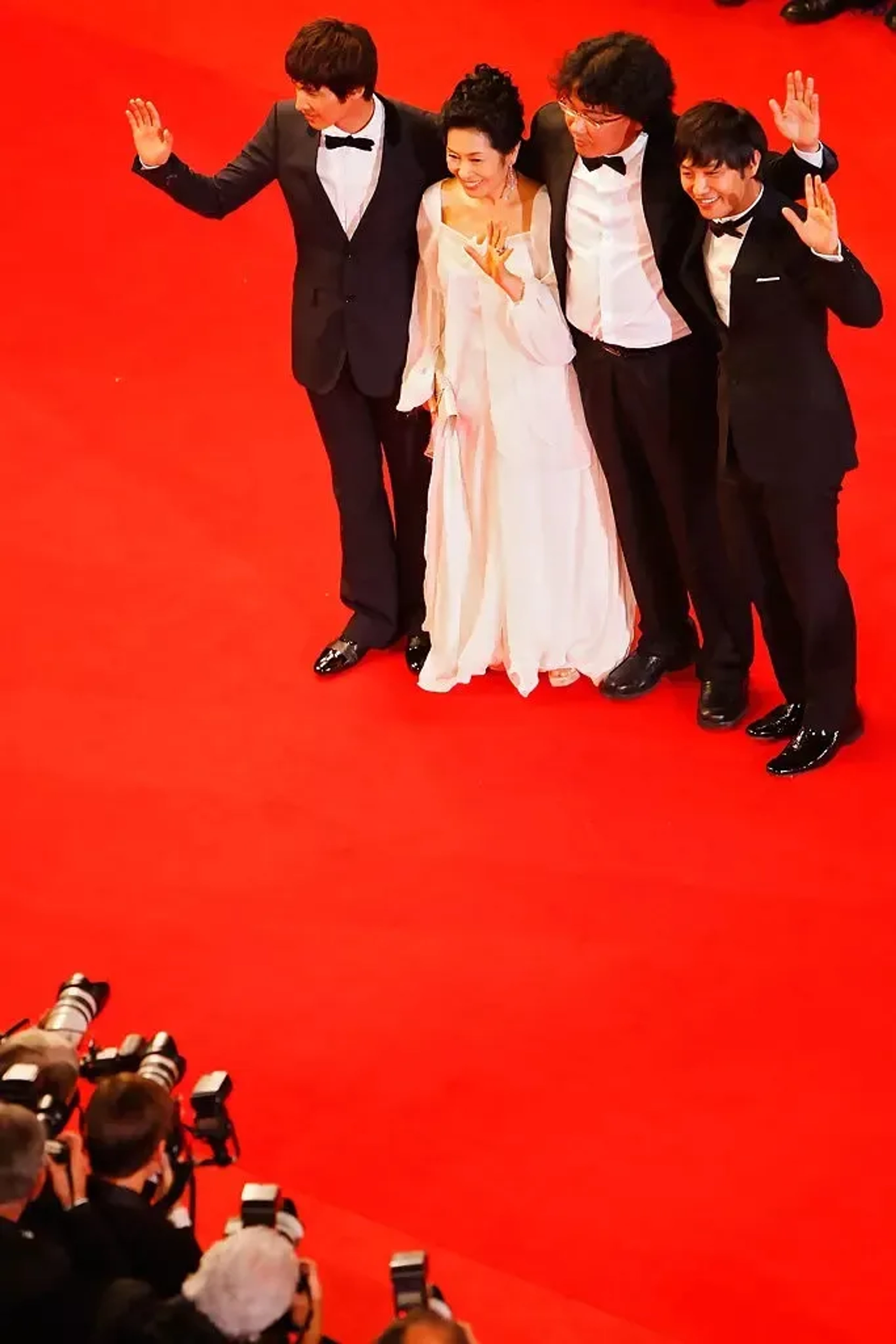 Bong Joon Ho, Won Bin, Hye-ja Kim, and Jin Goo at an event for Mother (2009)