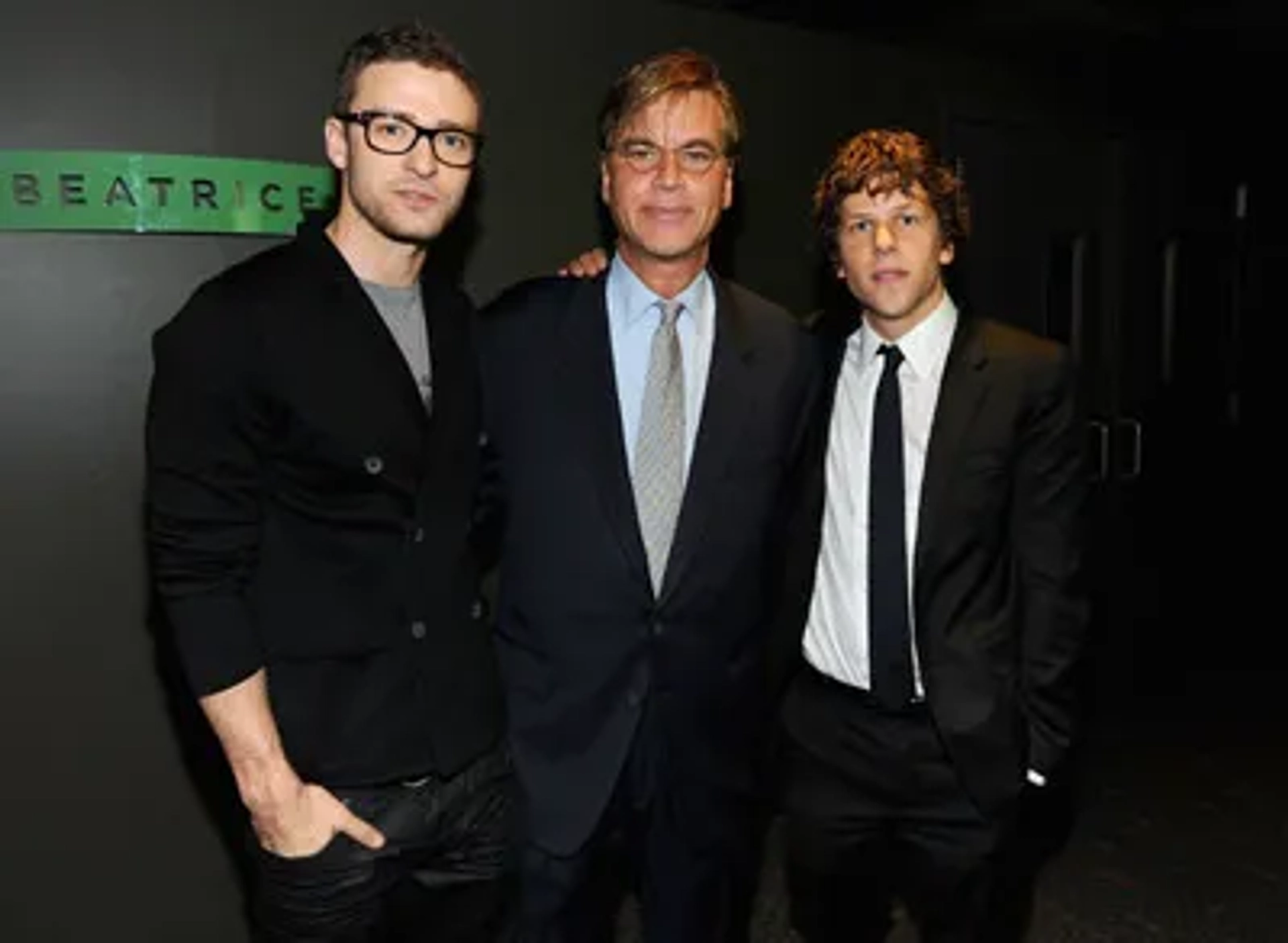 Justin Timberlake, Jesse Eisenberg, and Aaron Sorkin at an event for The Social Network (2010)