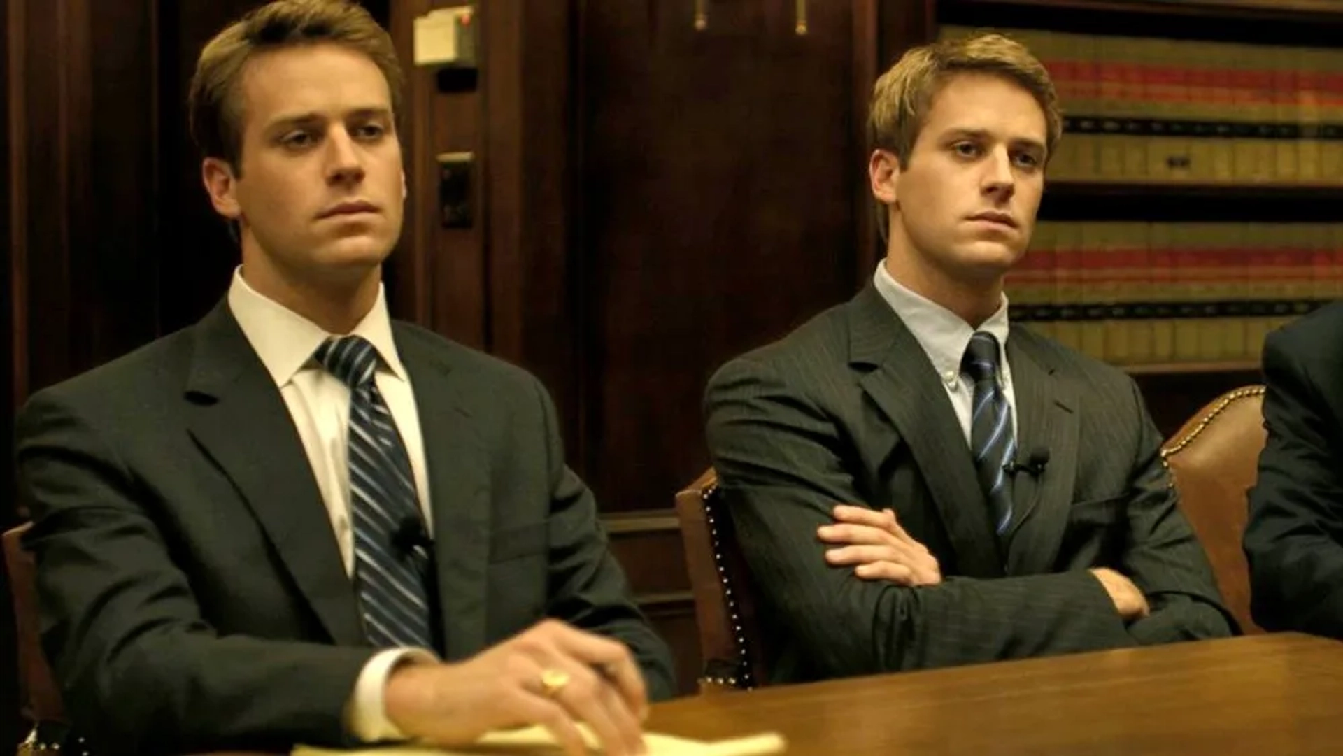 Armie Hammer and Josh Pence in The Social Network (2010)