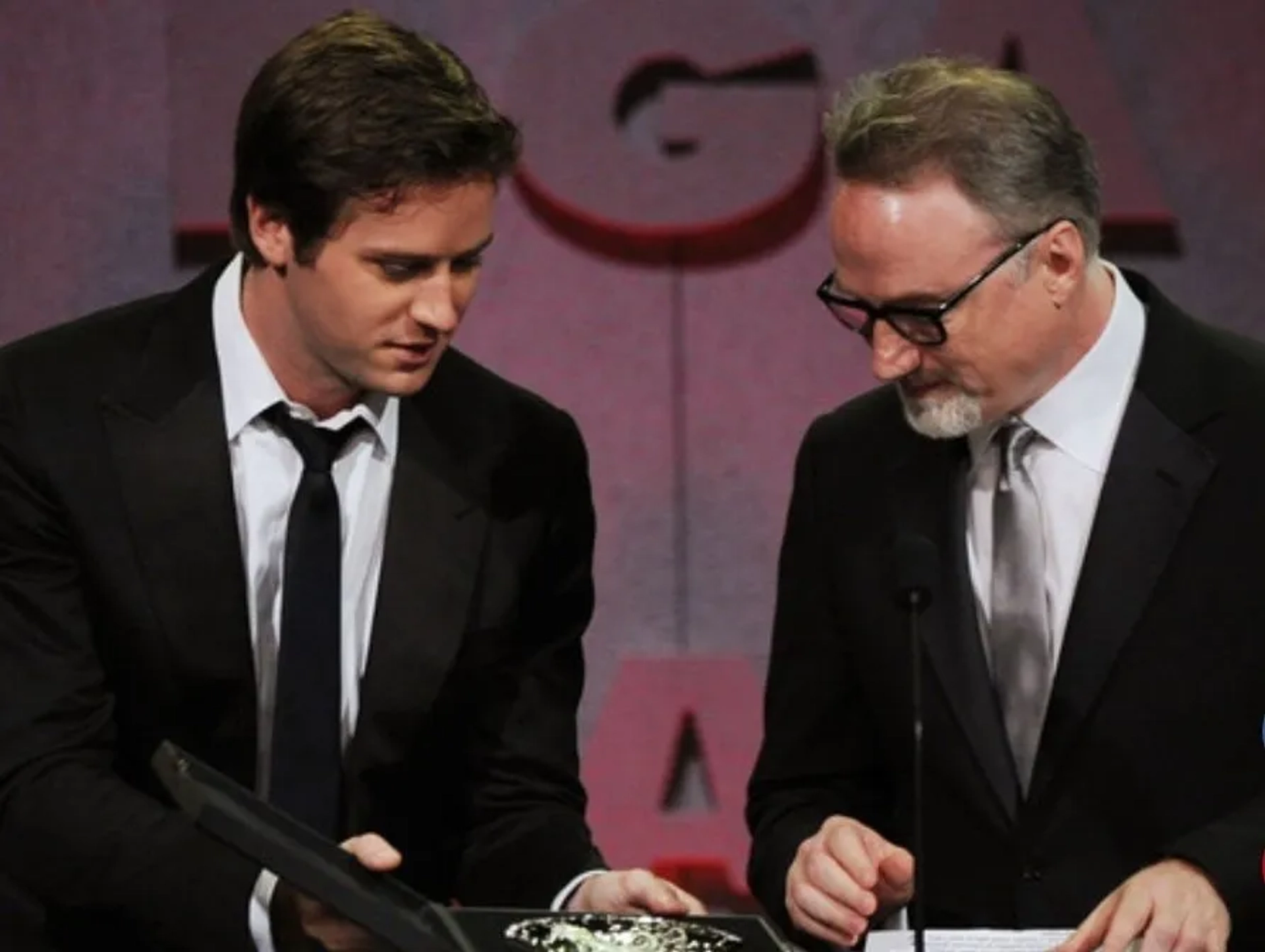 David Fincher and Armie Hammer at an event for The Social Network (2010)