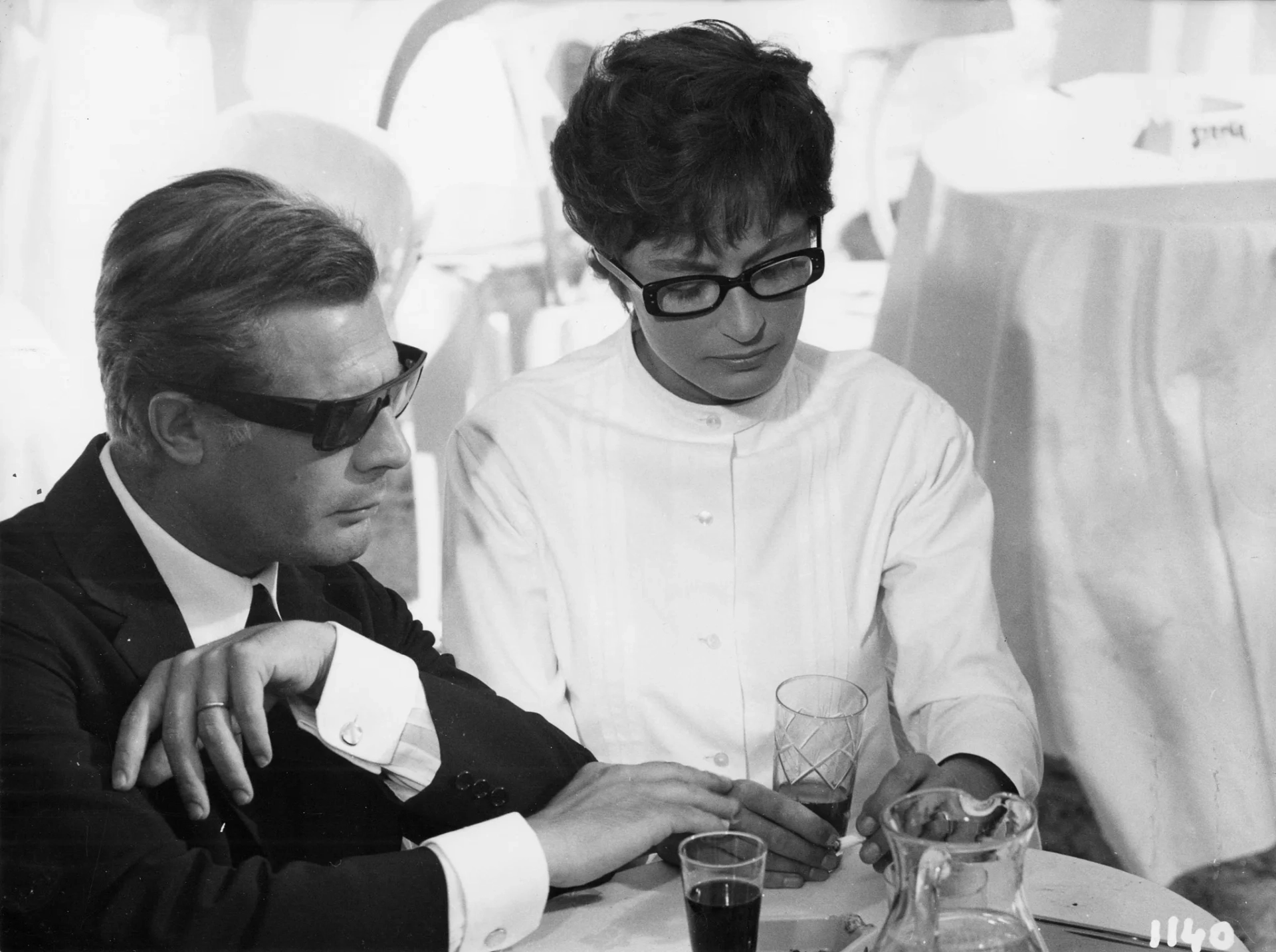 Marcello Mastroianni and Anouk Aimée in 8½ (1963)